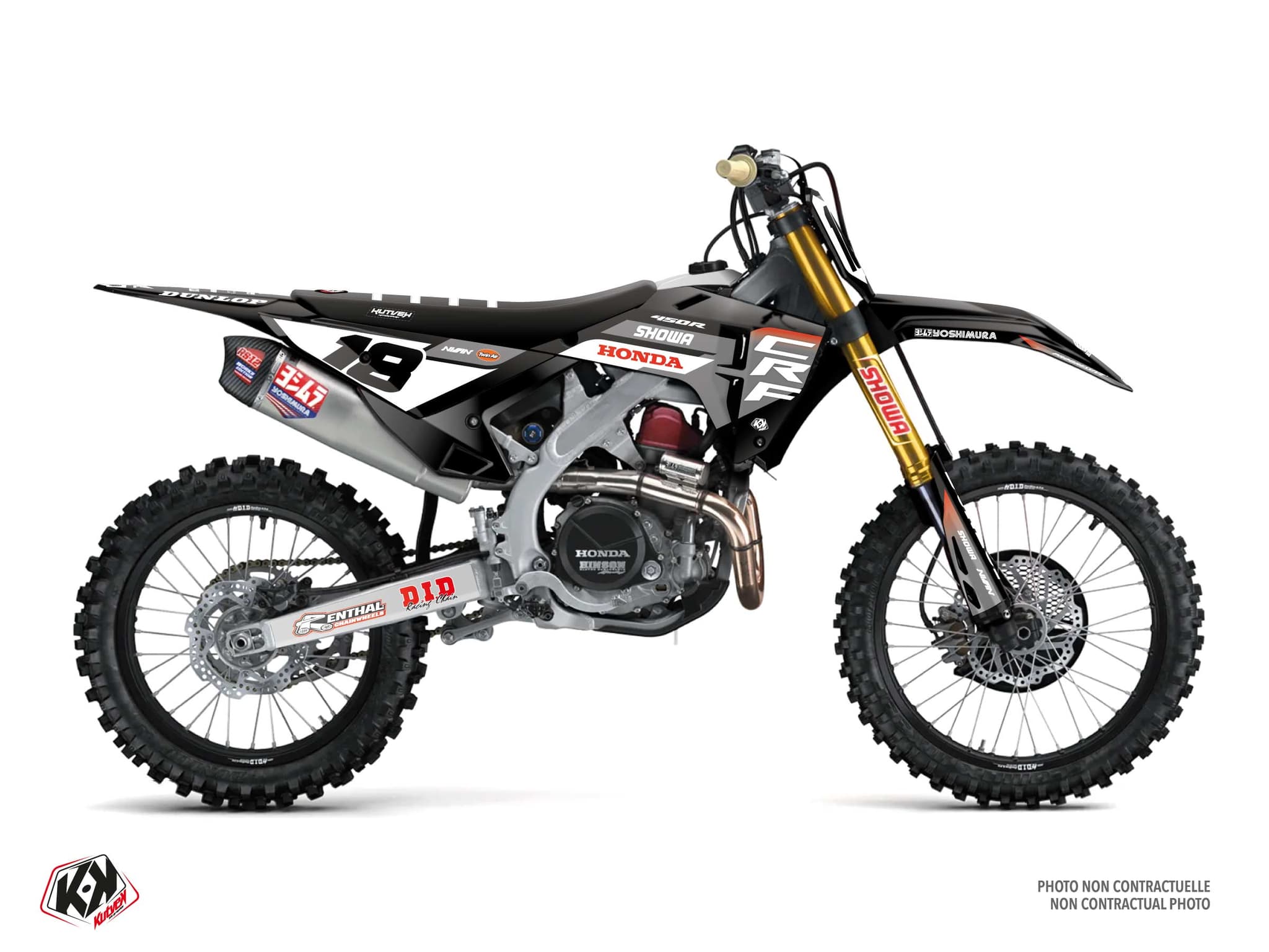 Graphic Kit Holeshot Black Dirt Bike Honda CRF 450 R