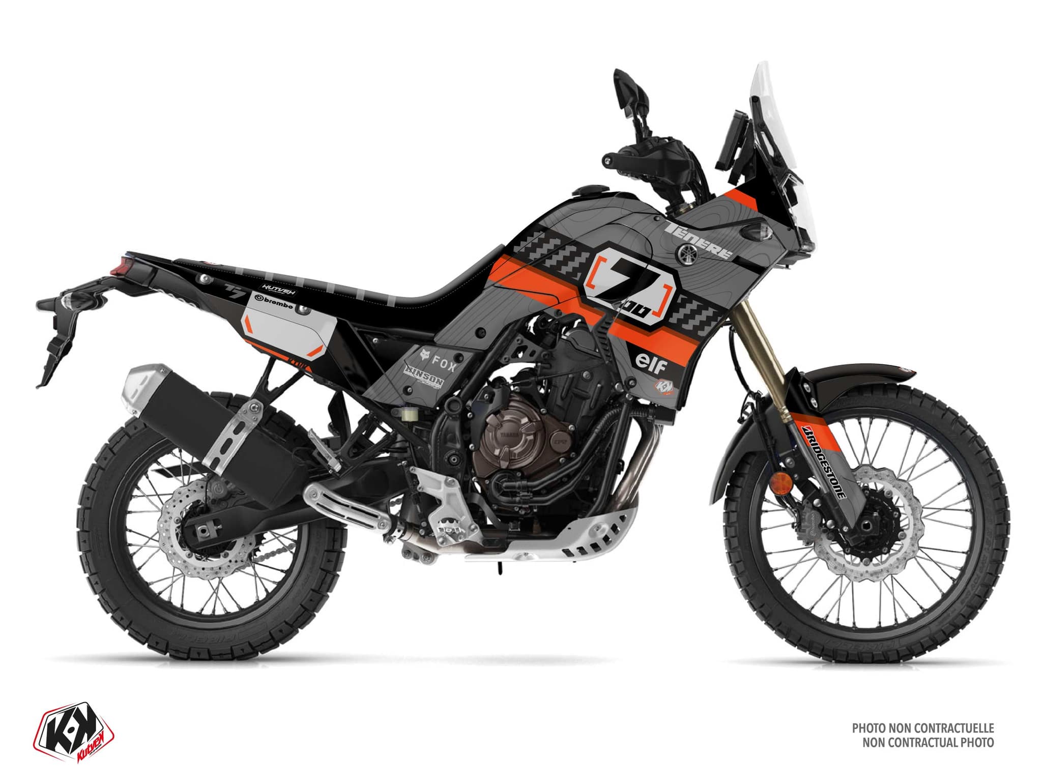street bike yamaha tenere 700 hurdle grey graphic kit | Yamaha | Kutvek
