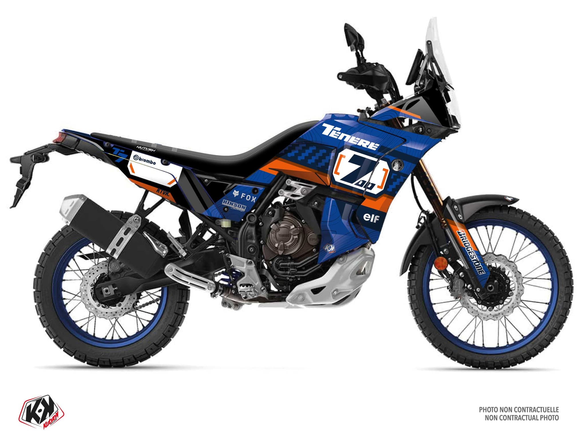 Kit Graphique moto yamaha tenere 700 world raid hurdle bleu