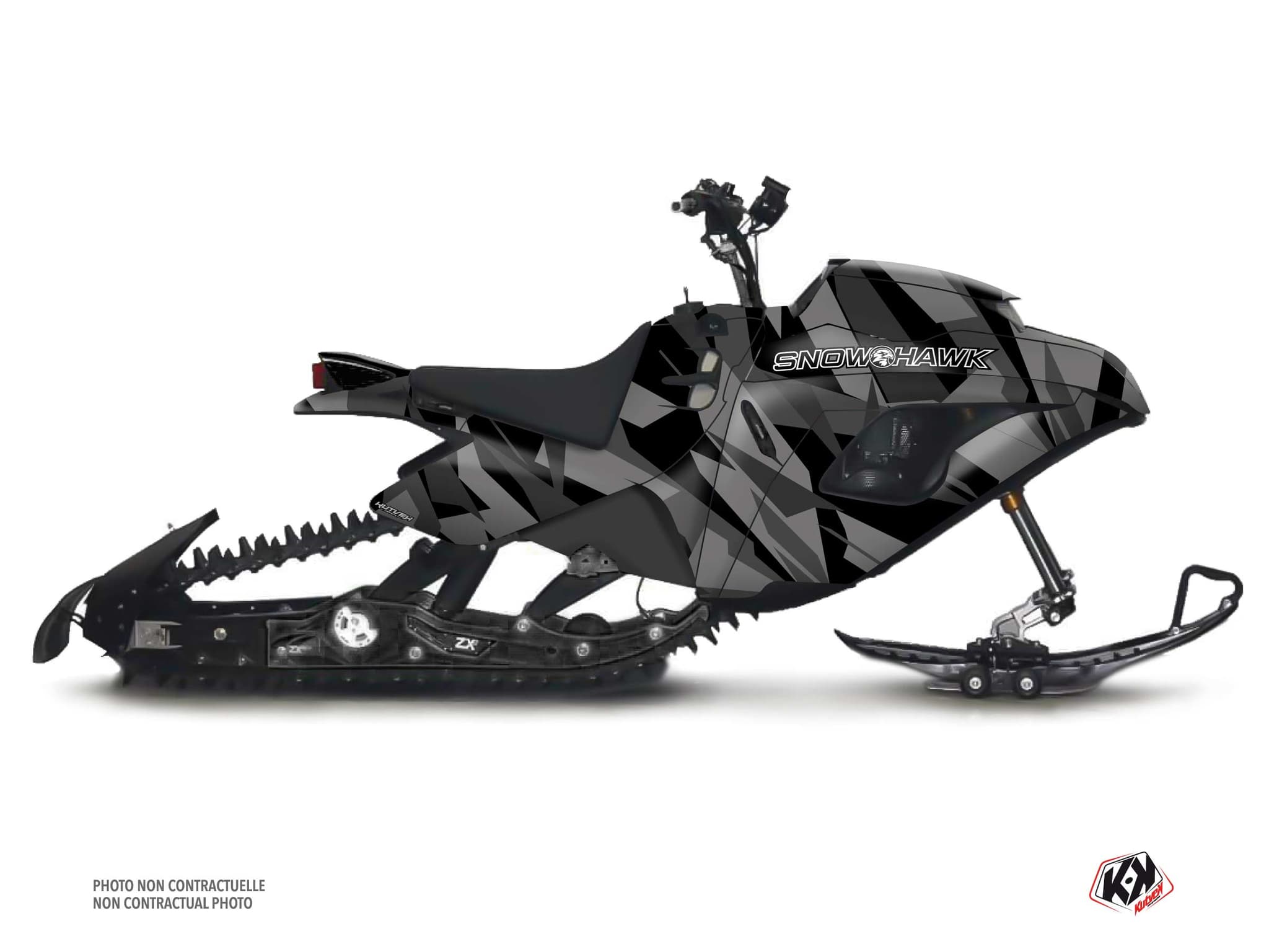 kit de decoração motoneige snow hawk mst icecamo preto