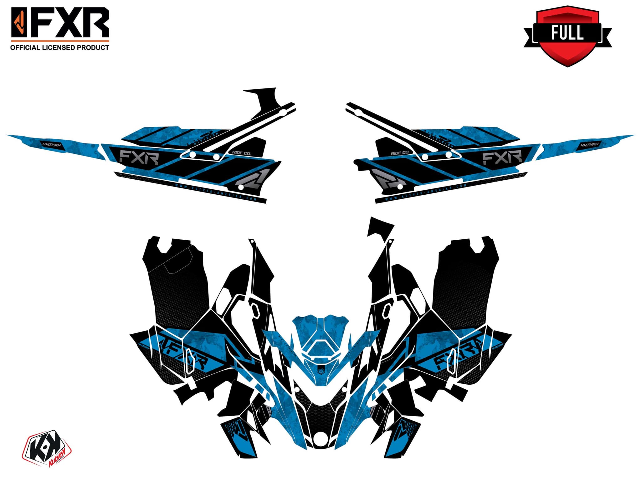 Graphic Kit Snowmobile Lynx Boondocker DS FXR Inert Blue | Lynx | Kutvek