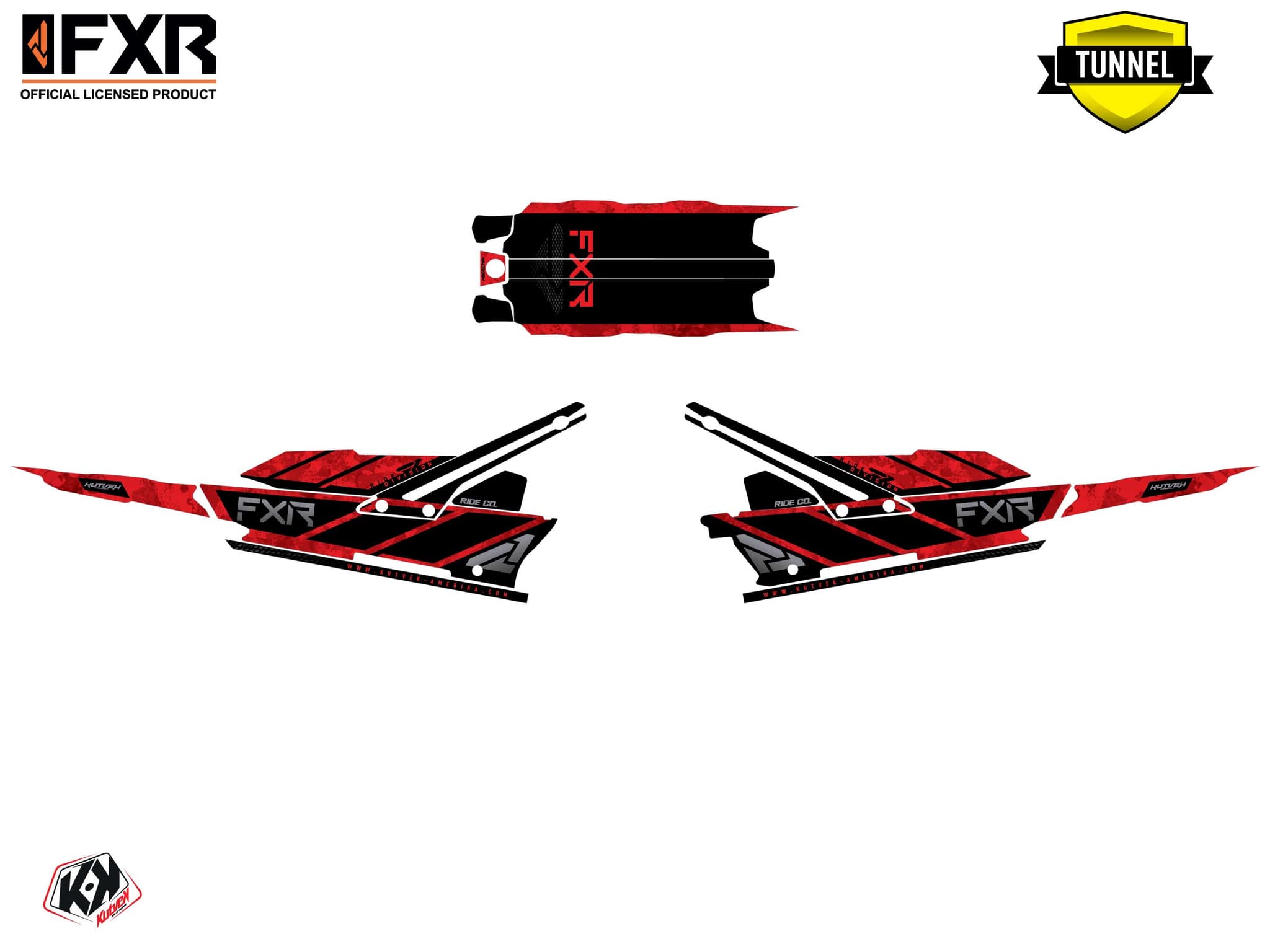 Graphic Kit Snowmobile Lynx Boondocker DS FXR Inert Red | Lynx | Kutvek