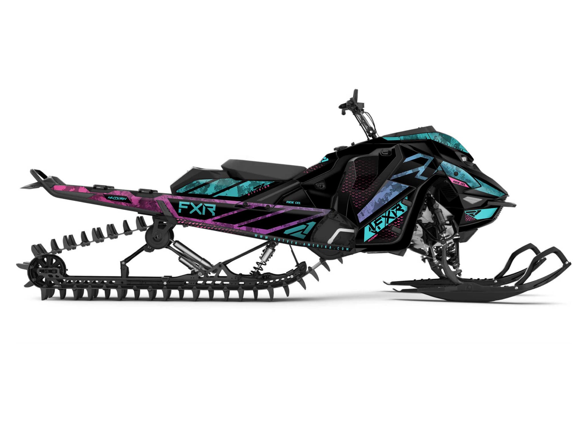 snowmobile skidoo backcountry 600r e-tec fxr inert turquoise serie graphic kit