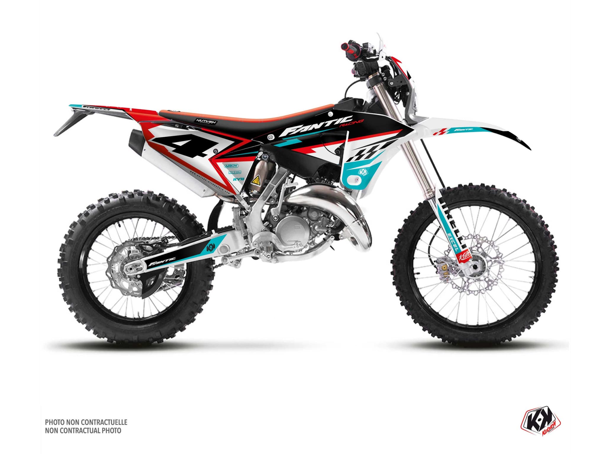 kit graphique motocross fantic xe 125 inkline turquoise