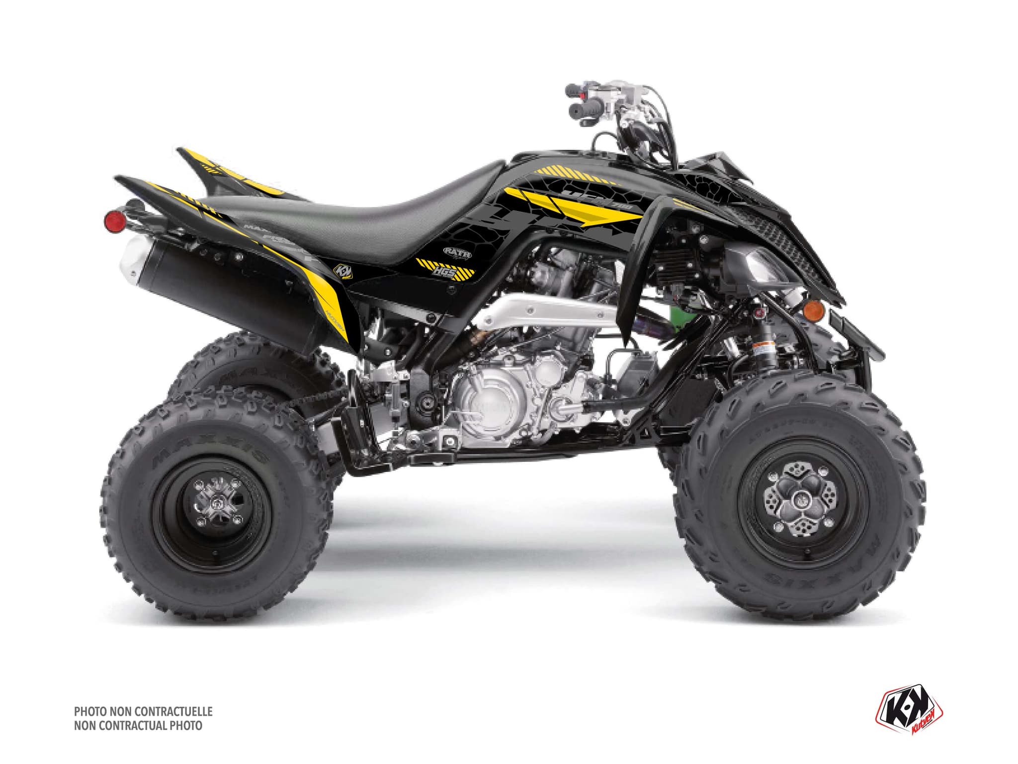 Kit graphique Quad Kaiman Yamaha 700 Raptor Noir Jaune