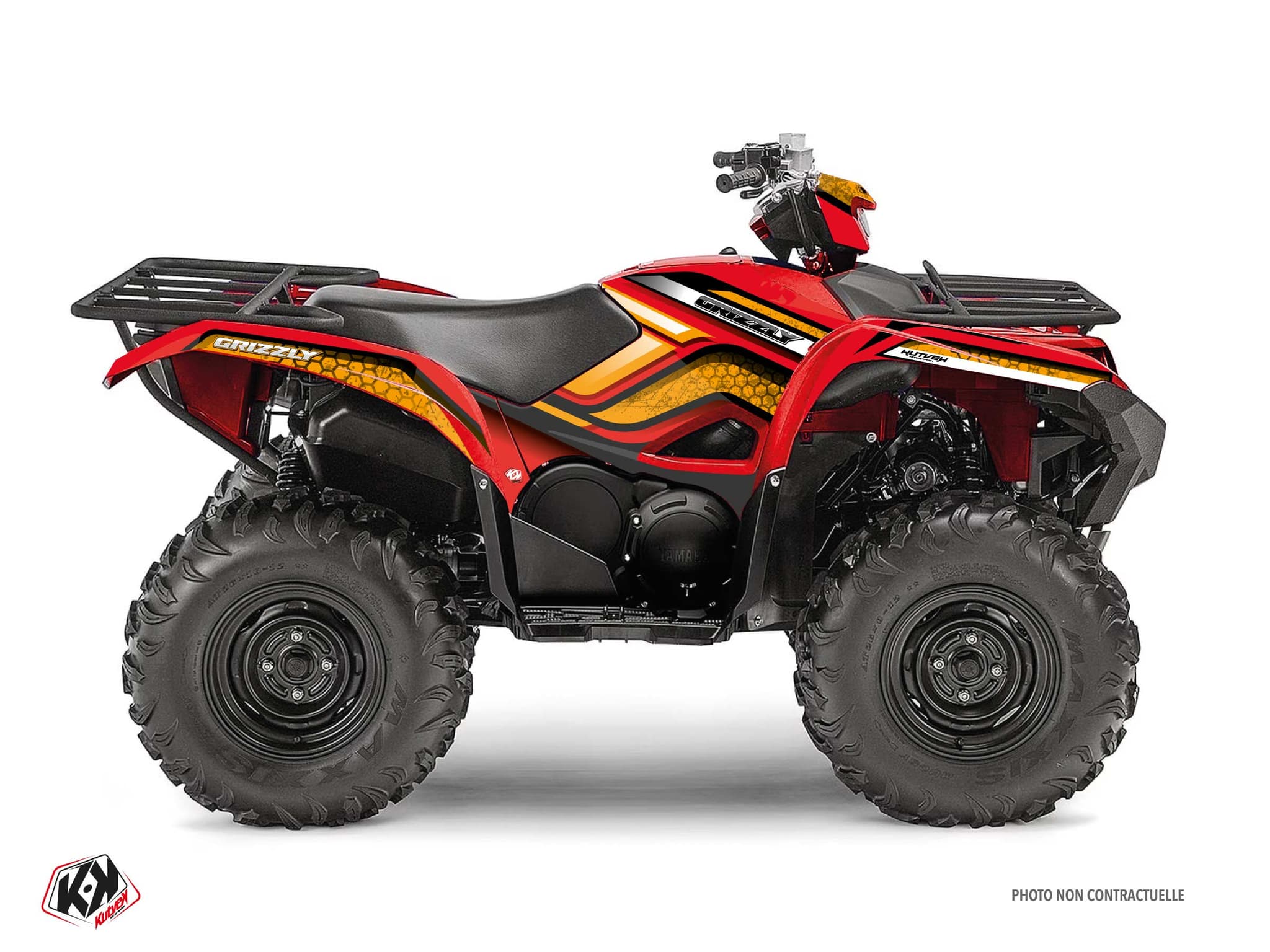 kit graphique quad yamaha grizzly 708 intense rouge-orange