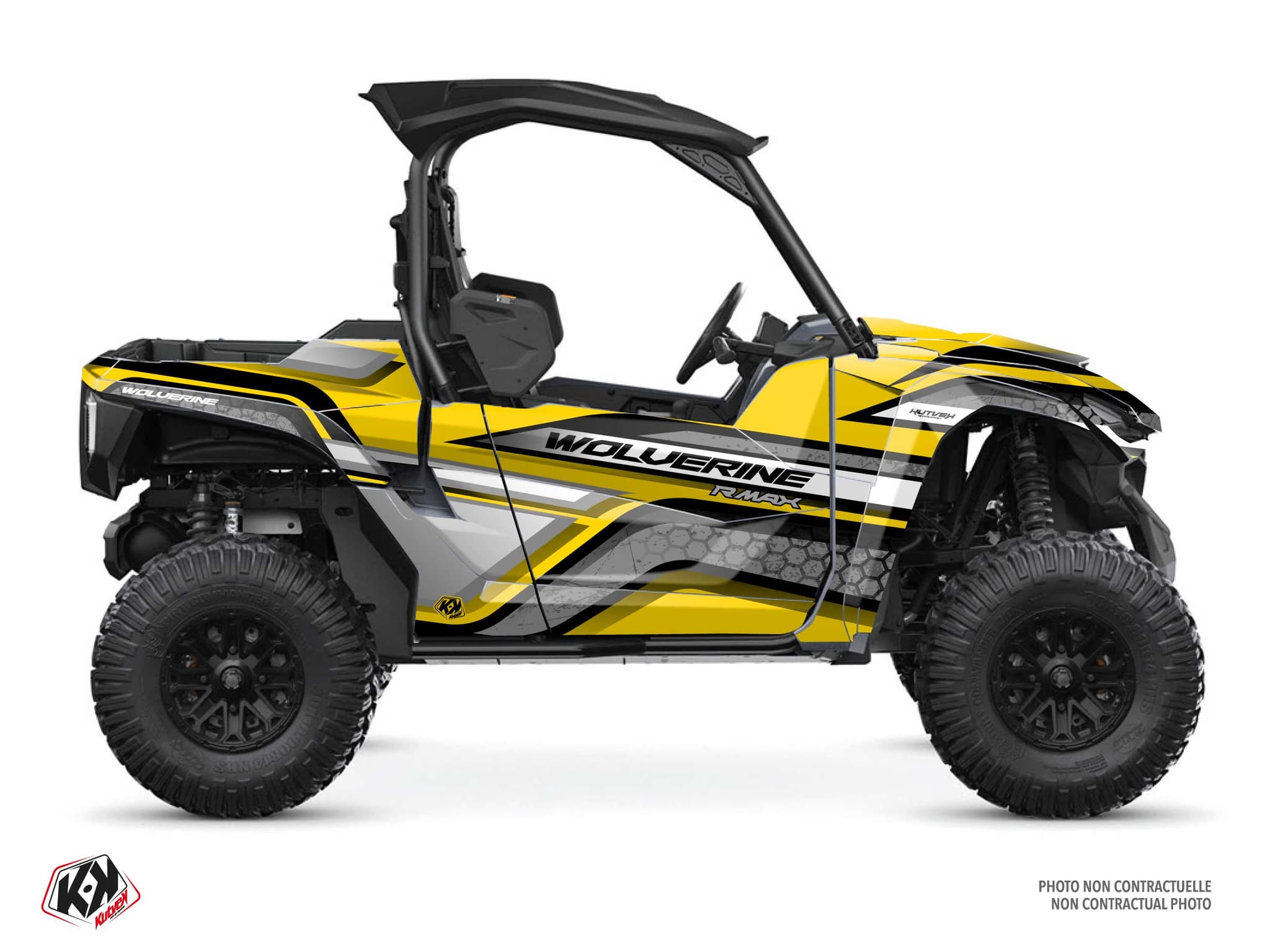 kit graphique ssv yamaha wolverine r max intense jaune