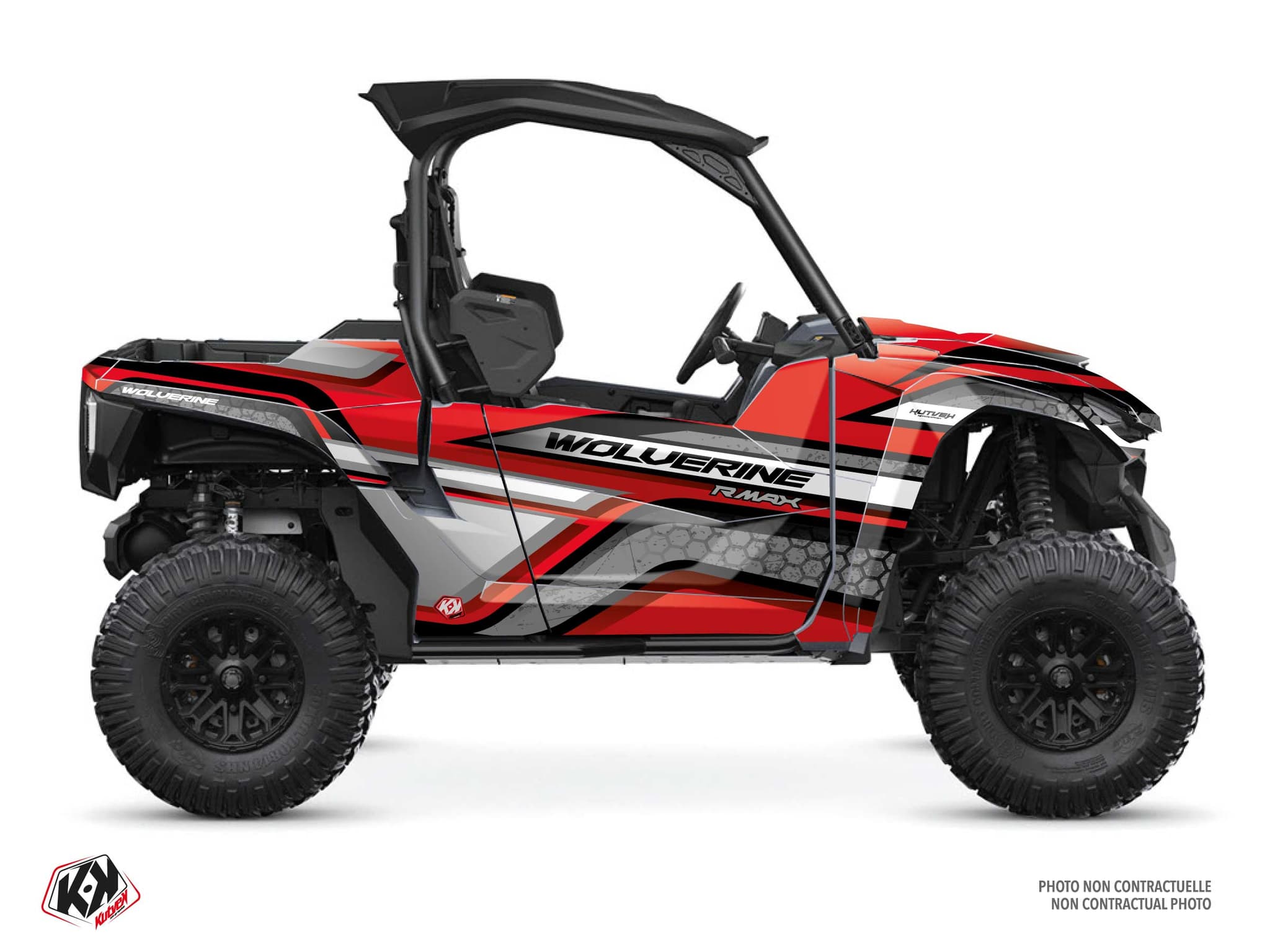 kit graphique ssv yamaha wolverine r max intense rouge