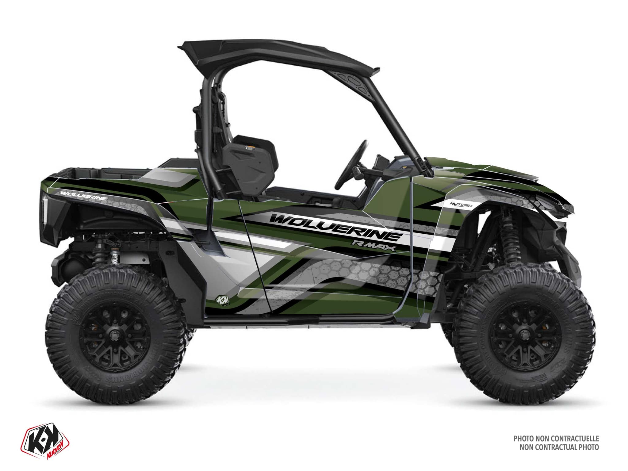 kit graphique ssv yamaha wolverine r max intense vert