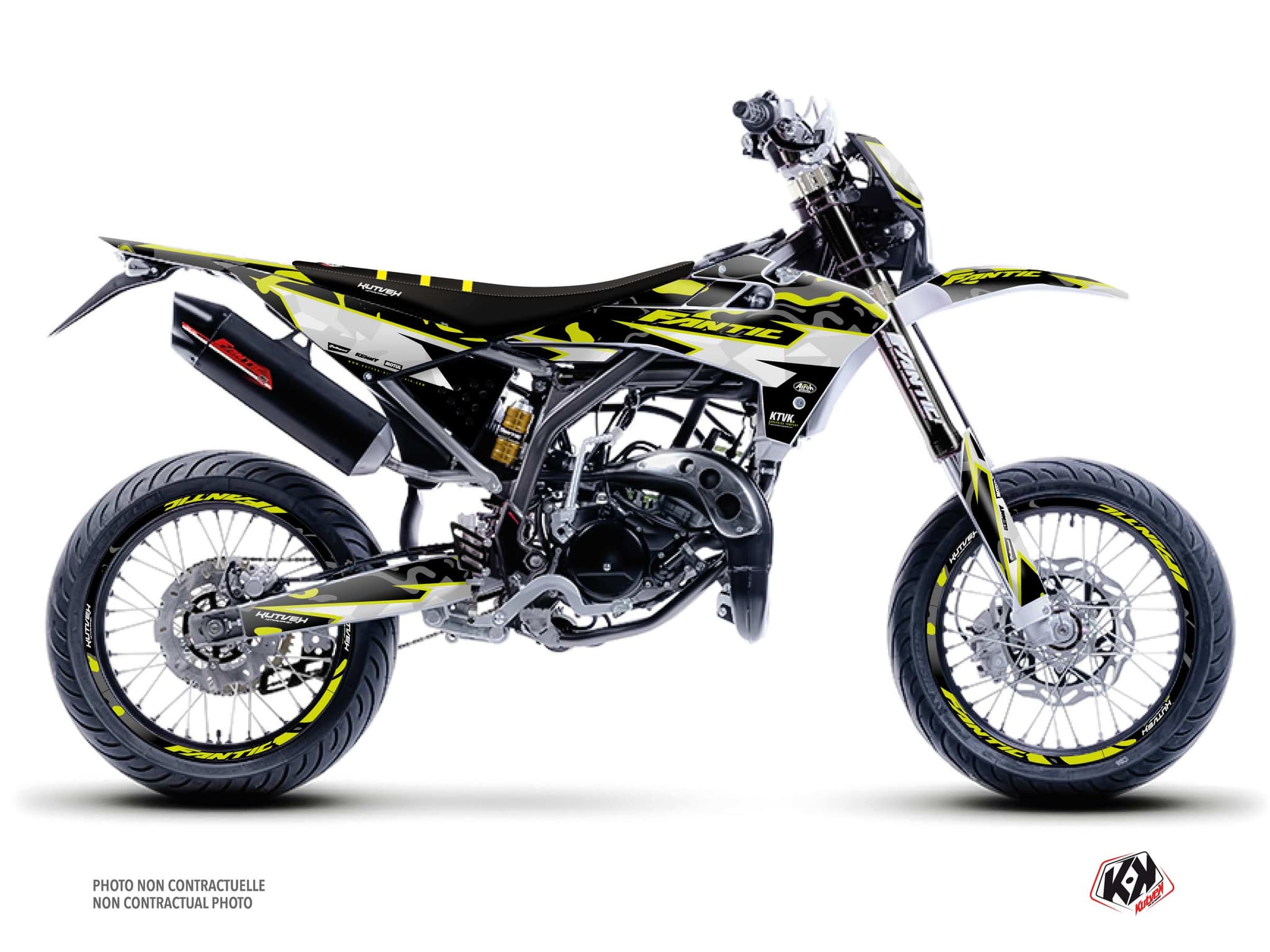 kit graphique 50cc fantic xm 50 barbarian jaune-neon | Fantic | Kutvek
