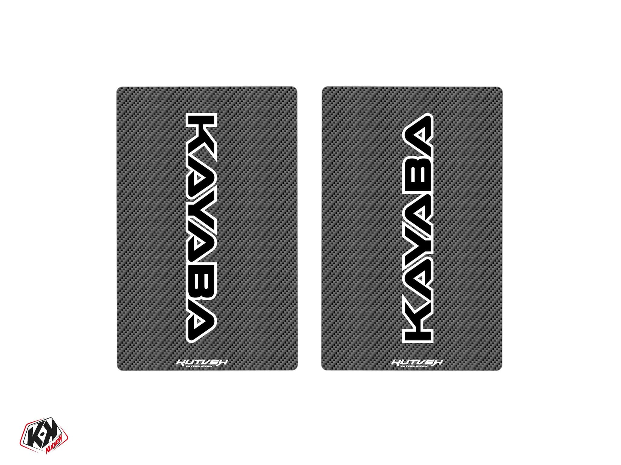 aufkleber für moto-cross-gabel kyb v1 schwarz karbon - 250x160mm