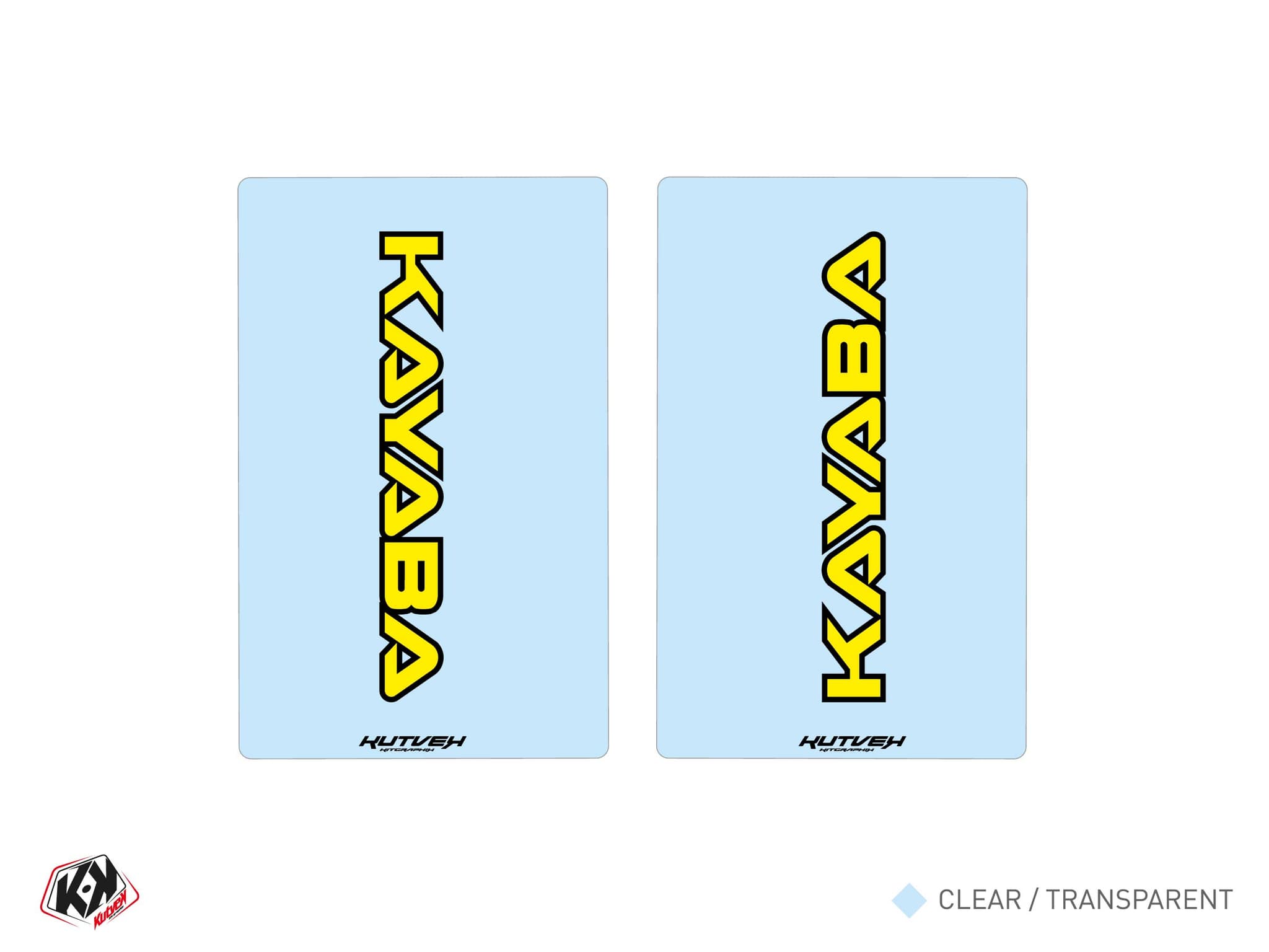 autocollants de fourche motocross kyb v1 transparent - 250x160mm | Stickers de fourche | Kutvek
