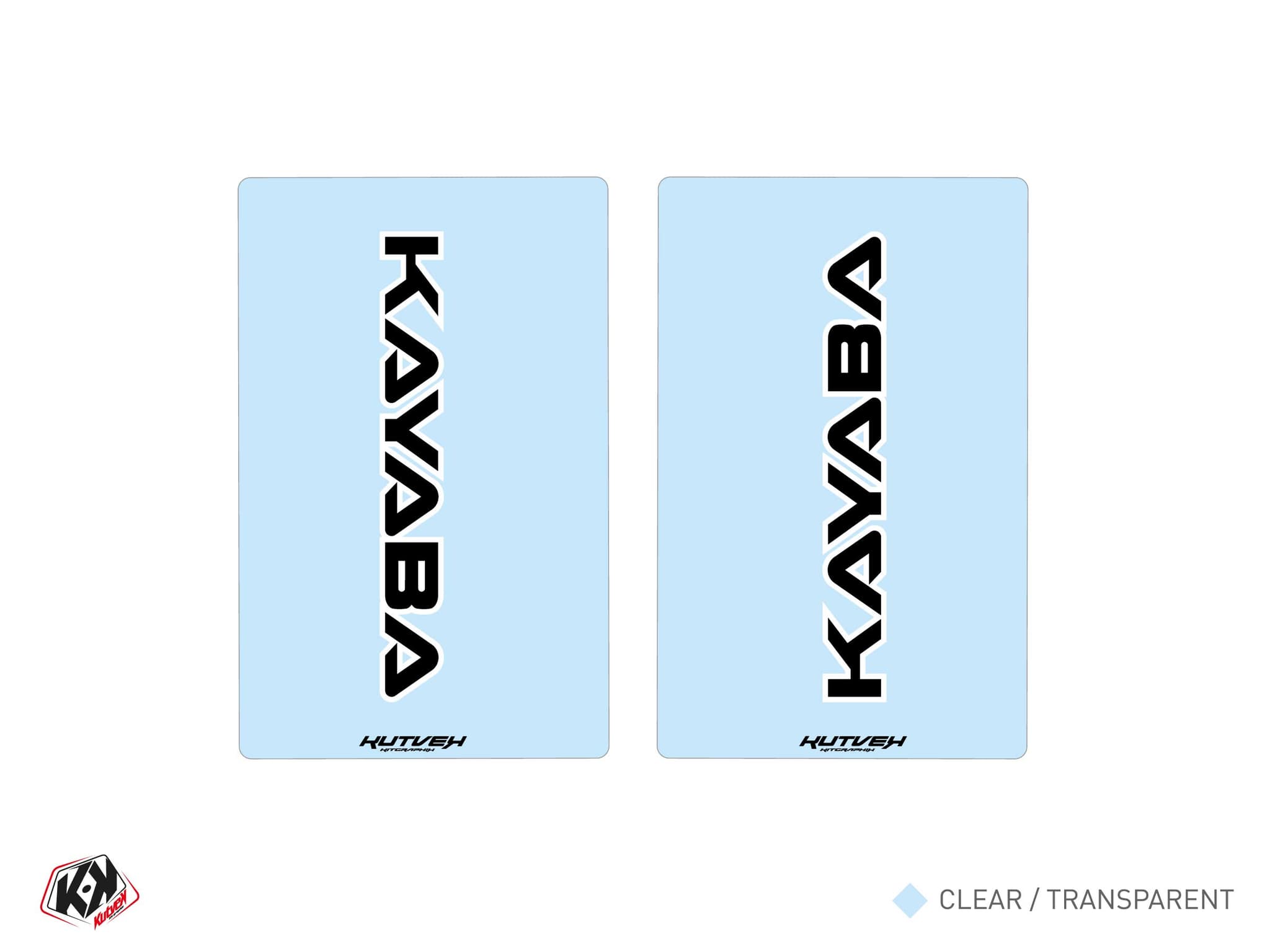 aufkleber für moto-cross-gabel kyb v1 schwarz transparent - 250x160mm | Stickers de fourche | Kutvek