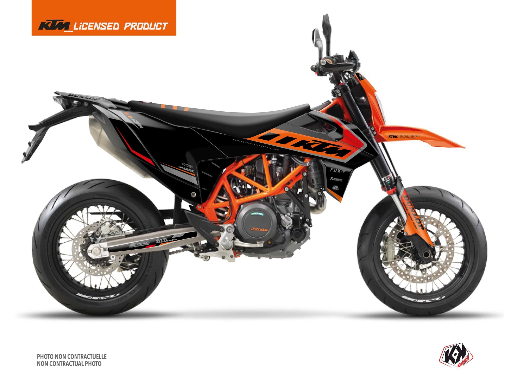 Kit graphique Moto Cross Keystone KTM 690 SMC R Noir