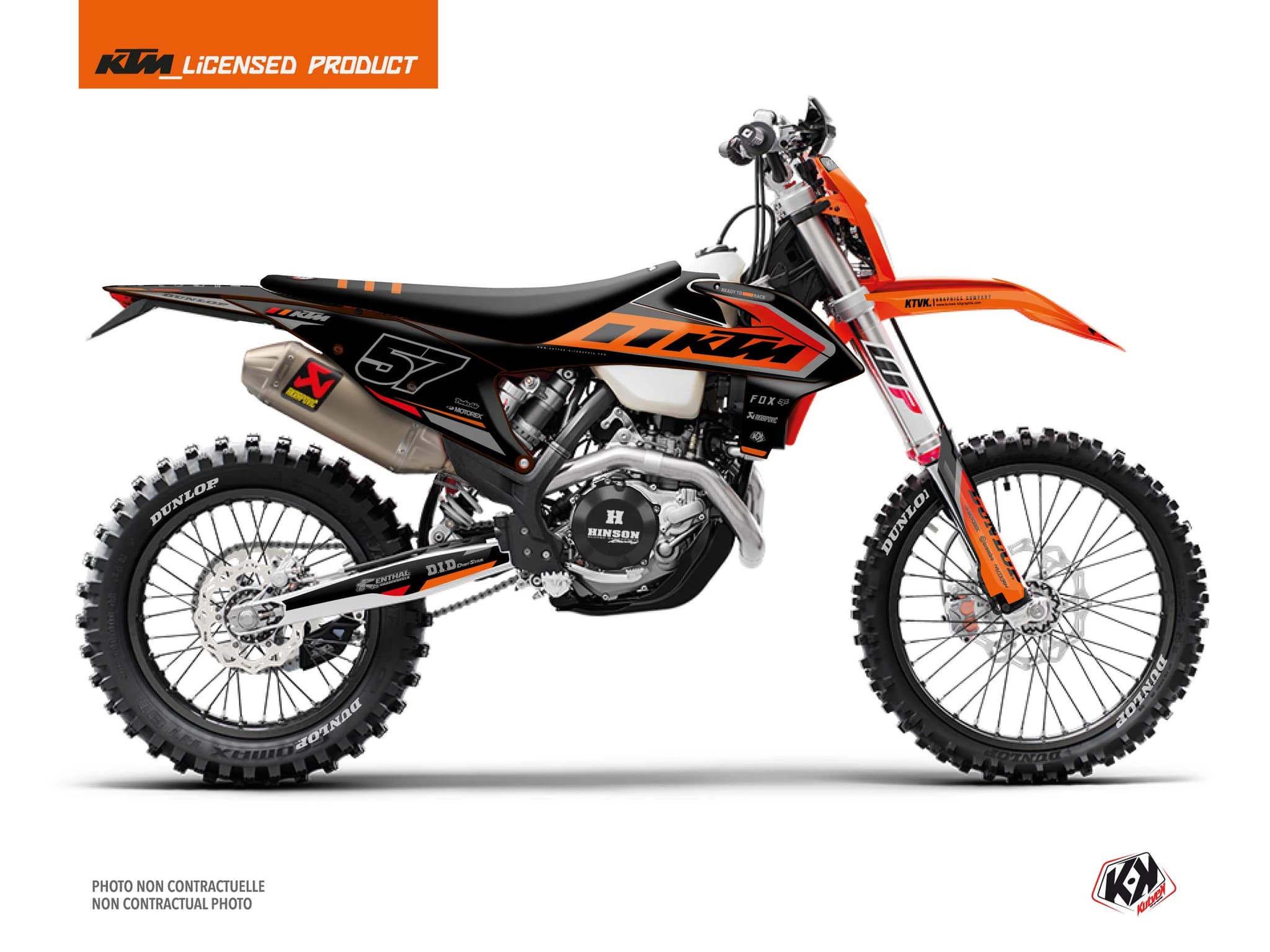 kit graphique motocross ktm exc excf keystone noir