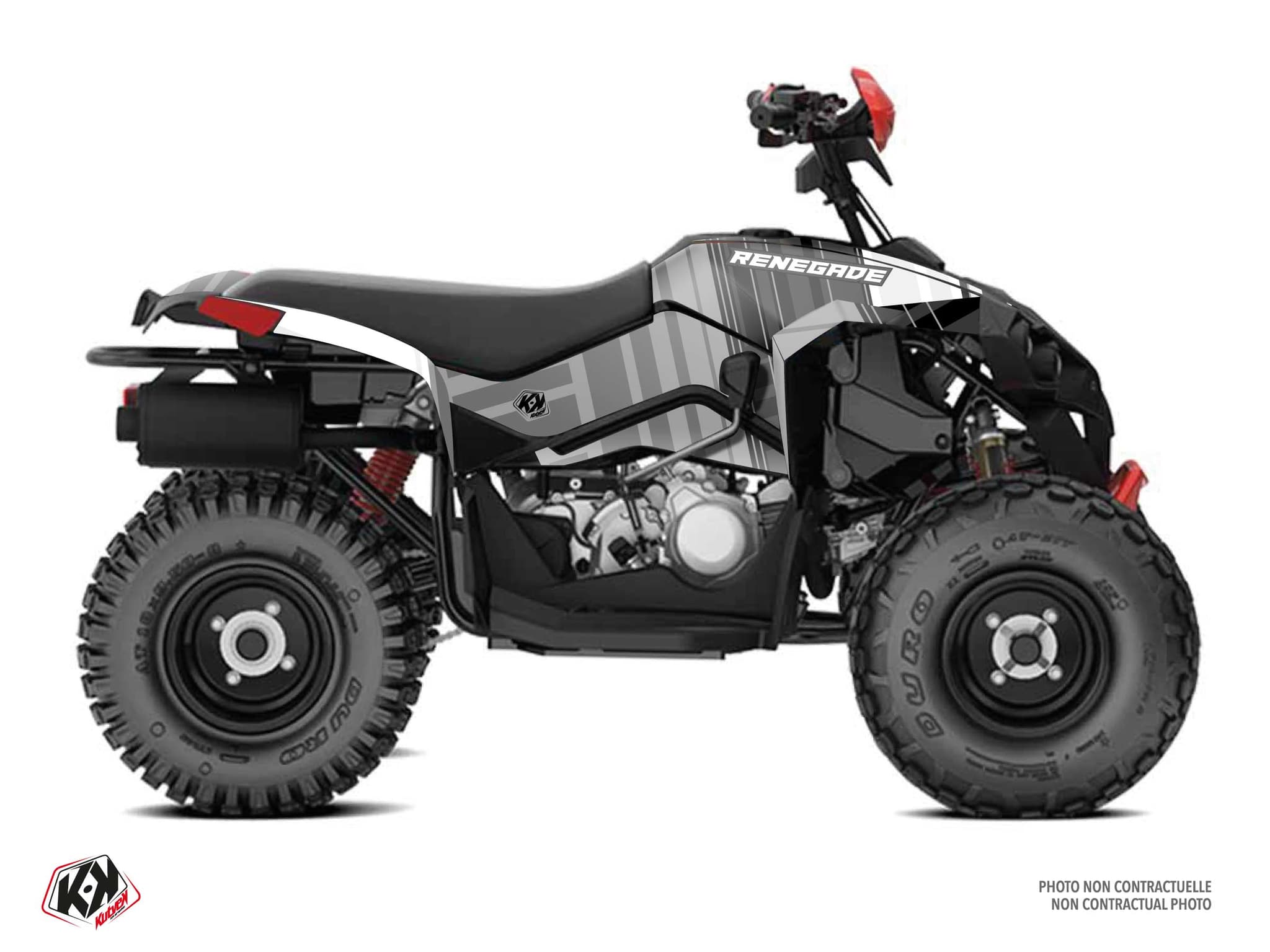 Kit graphique Quad CAN-AM RENEGADE 110 KINETIK Gris | Can am | Kutvek