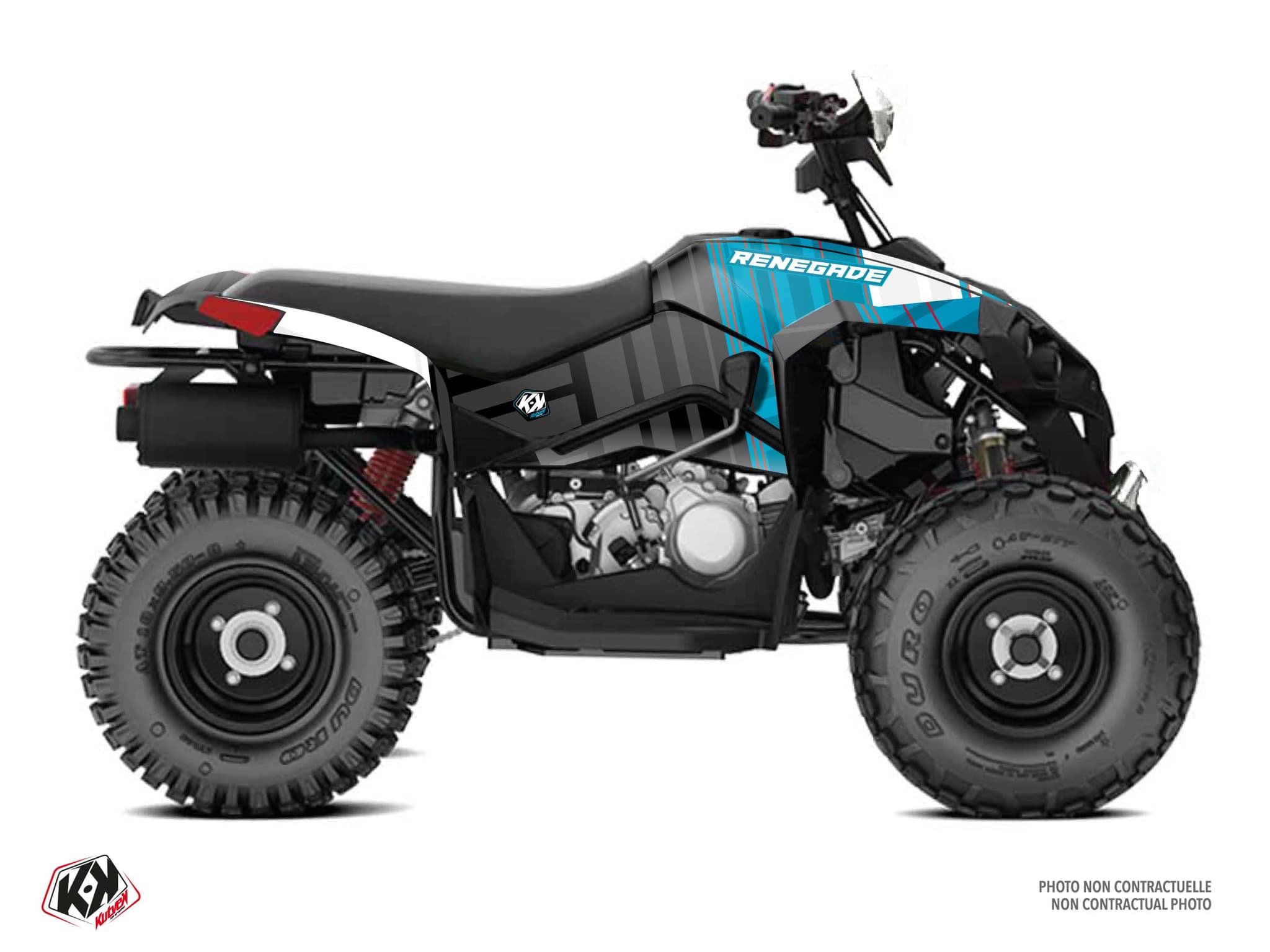 Kit graphique Quad CAN-AM RENEGADE 110 KINETIK Turquoise | Can am | Kutvek