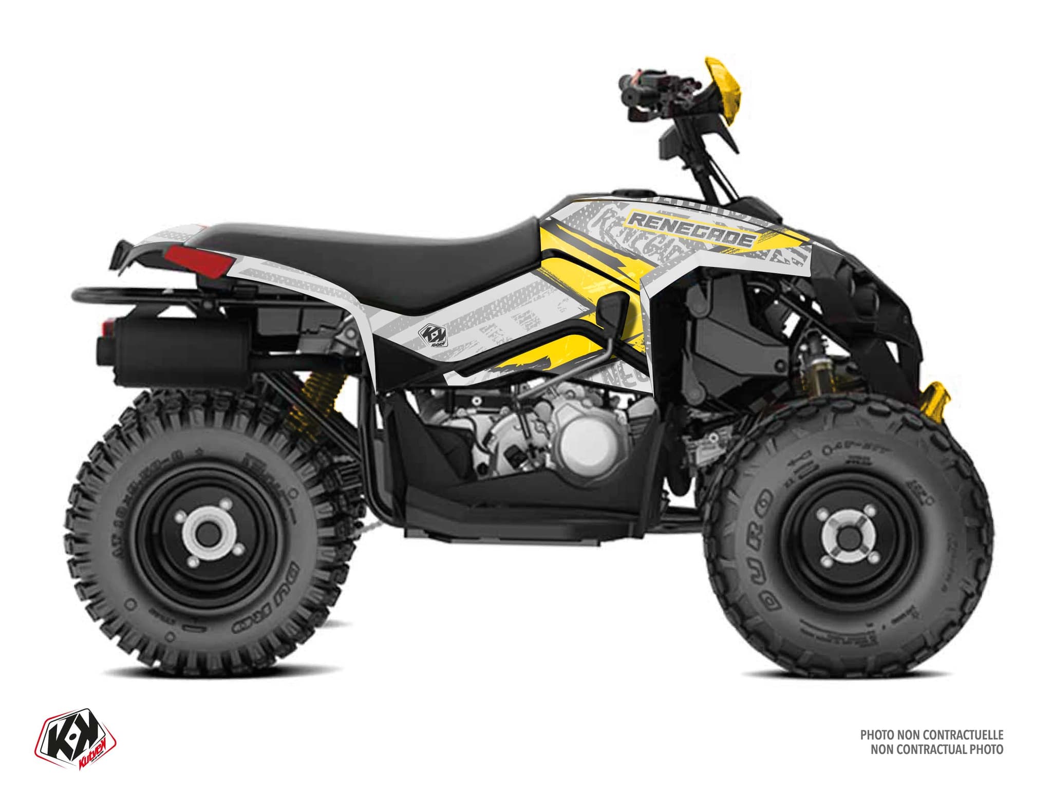 Kit graphique Quad CAN-AM RENEGADE 110 KOLLECTOR Gris-Jaune