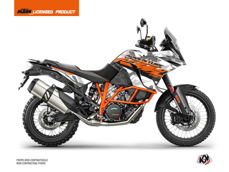 kit graphique moto ktm adventure 1190 r kombat gris-orange