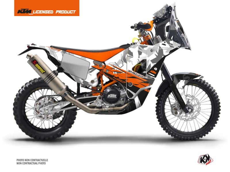 kit graphique motocross ktm rally 450 kombat gris-orange