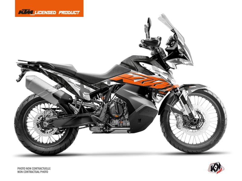 Kit Graphique Moto Kombat KTM 790 Adventure Gris Orange