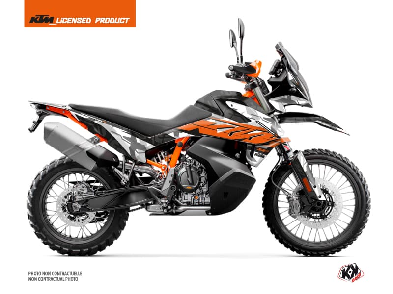 Kit Graphique Moto Kombat KTM 890 Adventure R Gris Orange