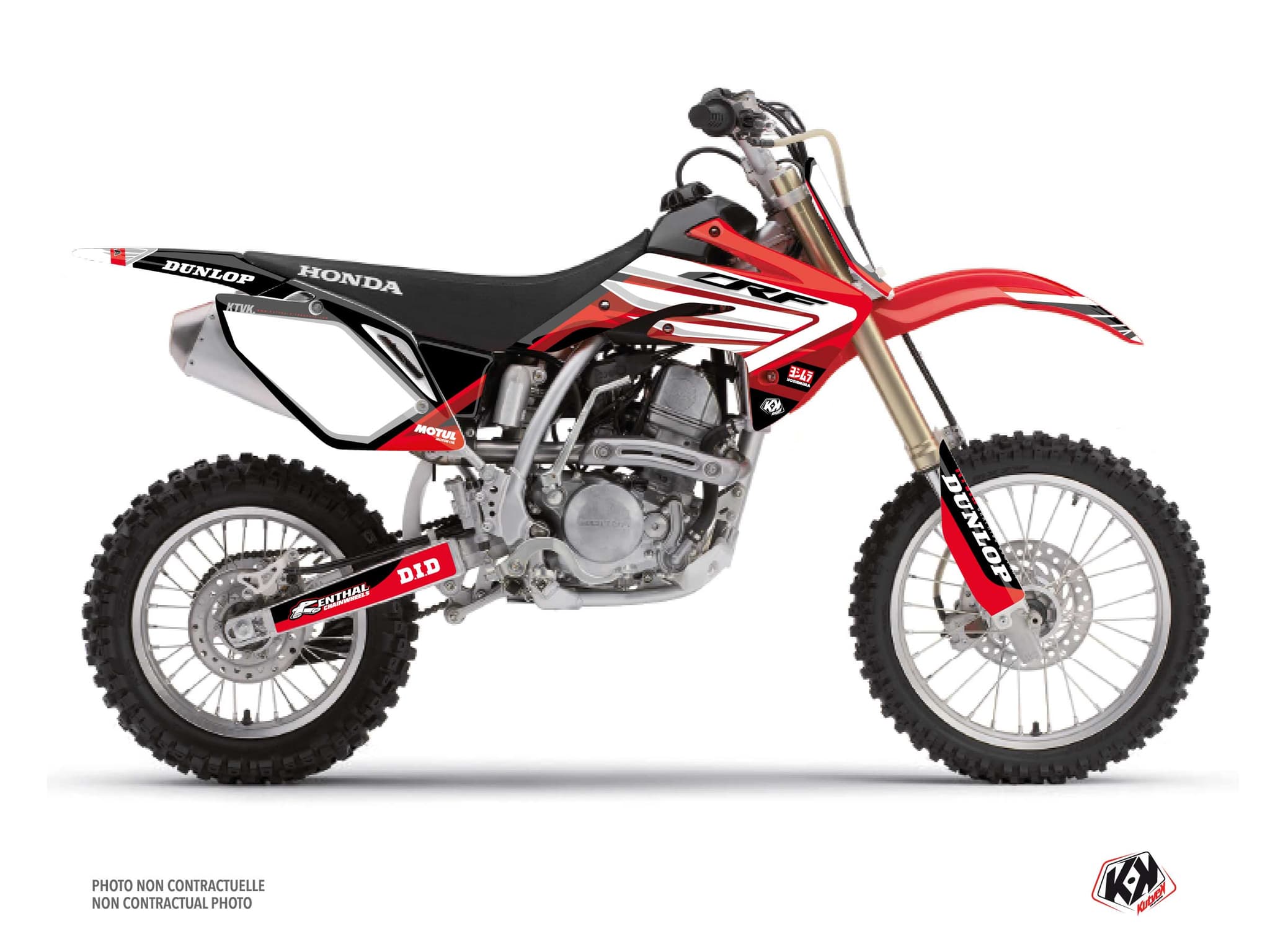 kit graphique motocross honda crf 150 r kondor rouge