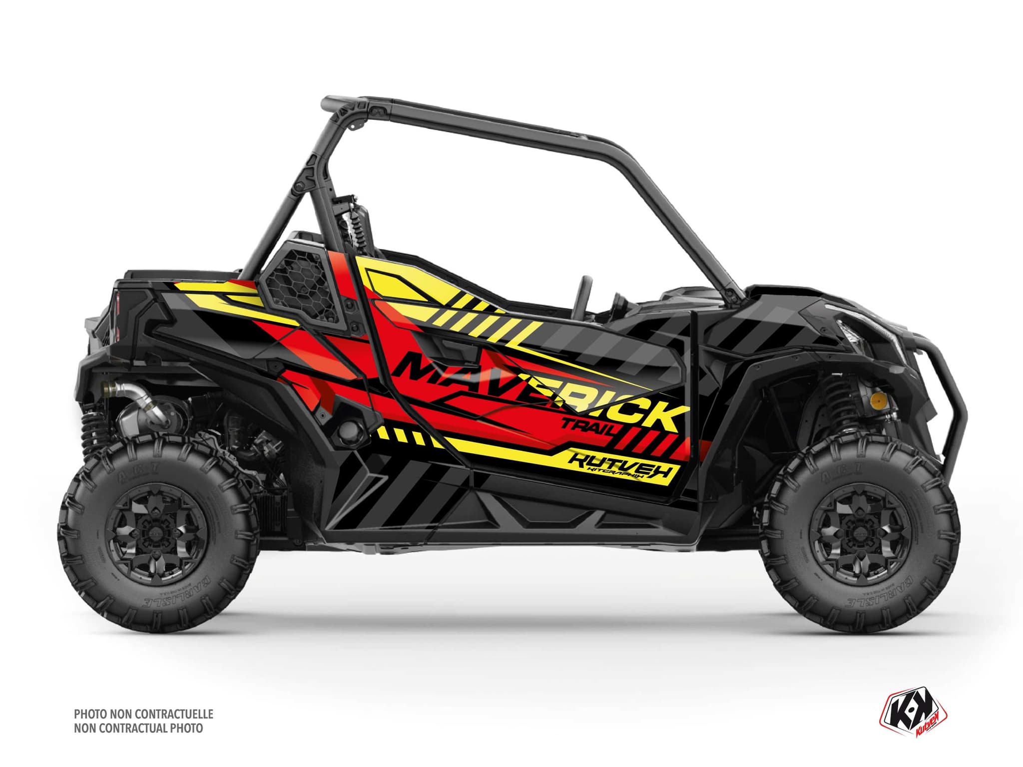 Kit Graphique SSV Konkeror Can Am Maverick Trail Rouge Jaune