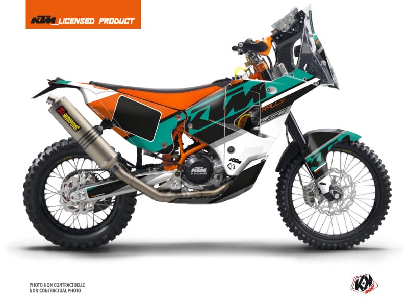 kit graphique motocross ktm rally 450 kontrol orange-blanc
