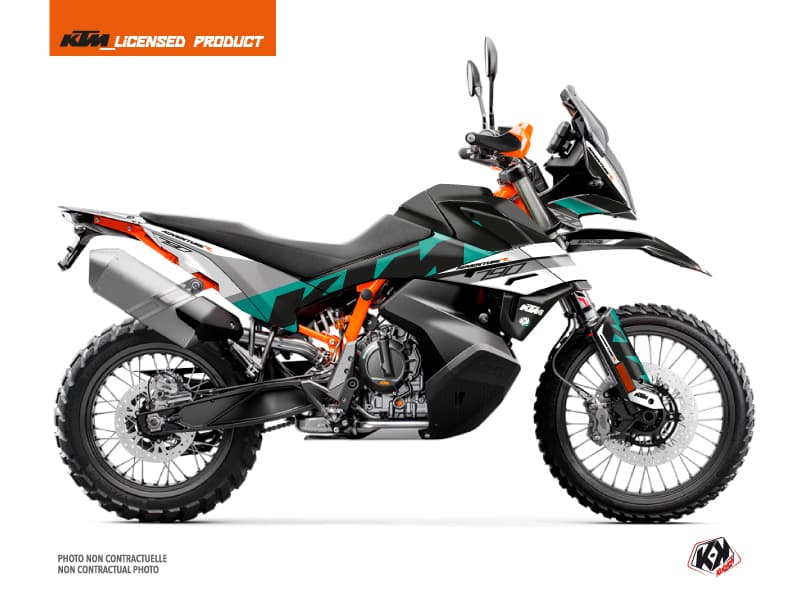 kit graphique moto ktm adventure 790 r kontrol vert-blanc