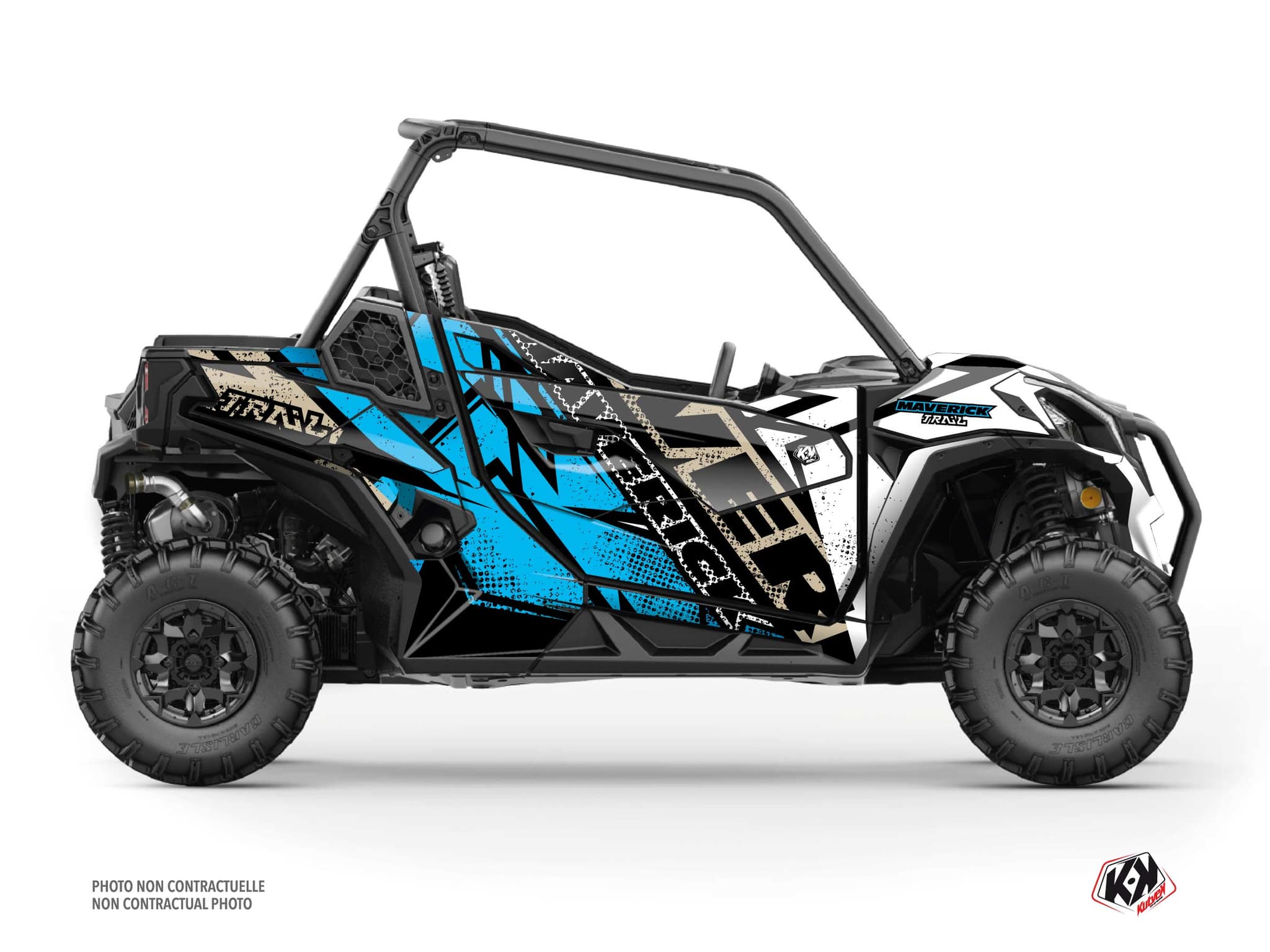 kit graphique ssv can-am maverick trail kraft blanc-bleu