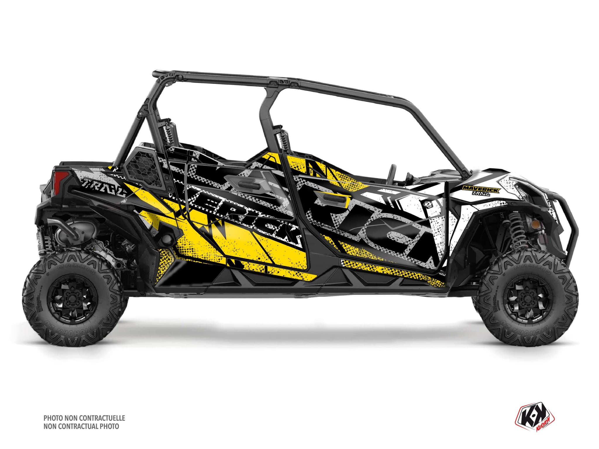 kit graphique ssv can-am maverick trail max kraft jaune