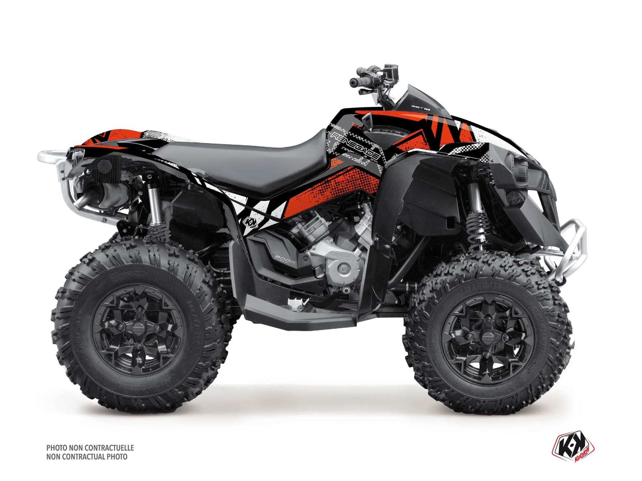 atv can-am renegade kraft red serie graphic kit