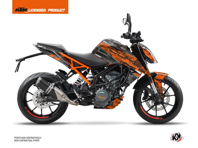Kit graphique Moto Krav KTM Duke 125 Orange Noir