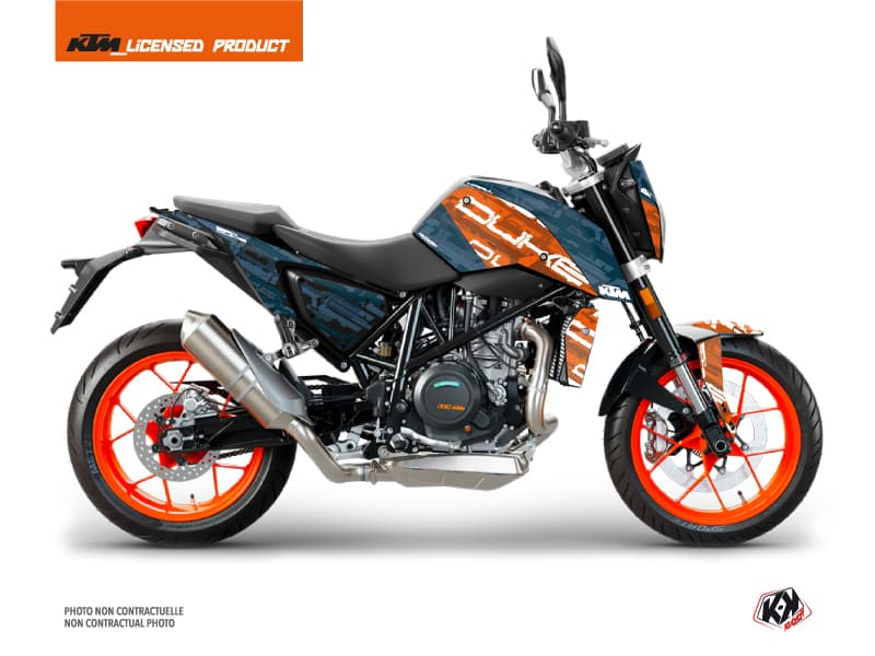 kit graphique moto ktm duke 690 krav orange-bleu