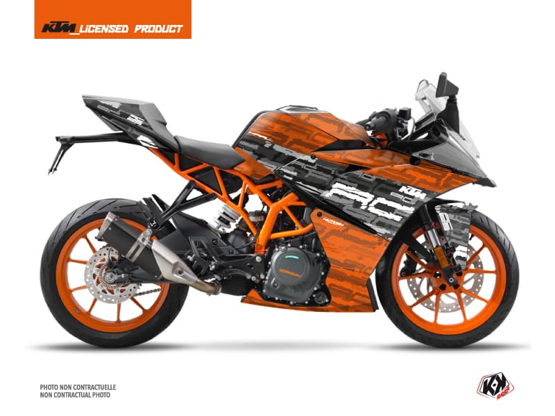 Kit graphique Moto Krav KTM 125 RC Noir Orange