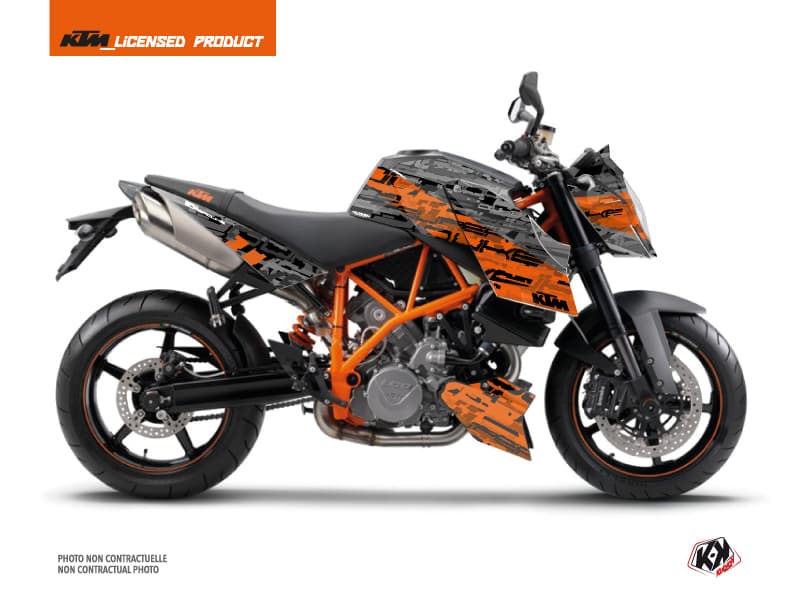 Kit graphique Moto Krav KTM Super Duke 990 Orange Noir | KTM DUKE | Kutvek
