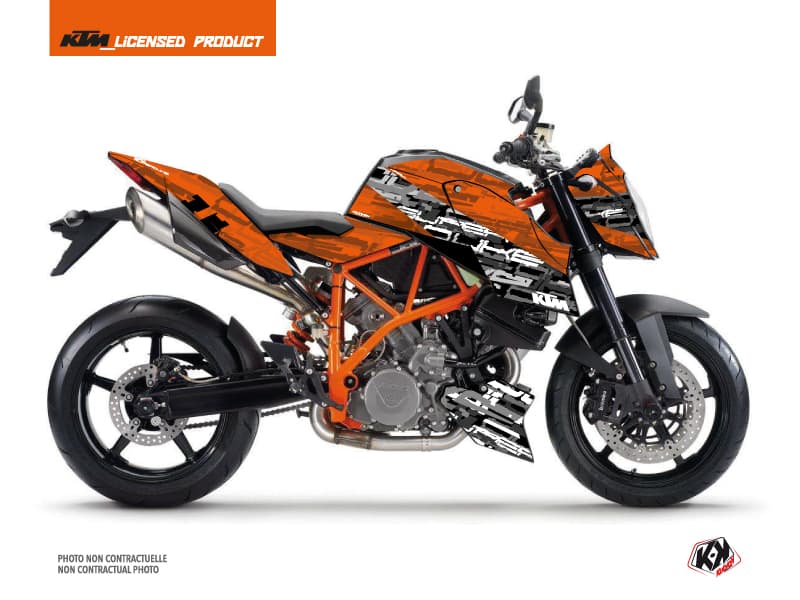 Kit graphique Moto Krav KTM Super Duke 990 R Noir Orange