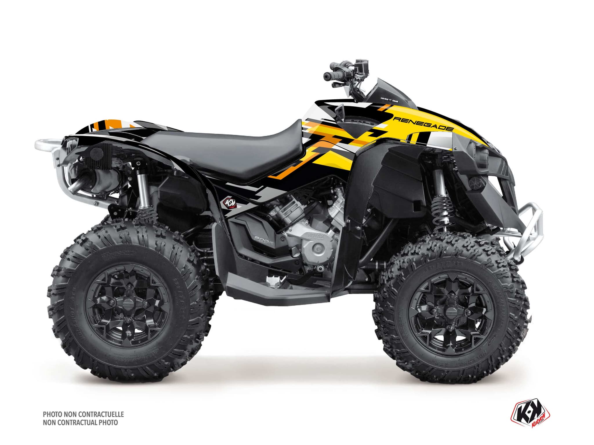 atv can-am renegade lane yellow graphic kit