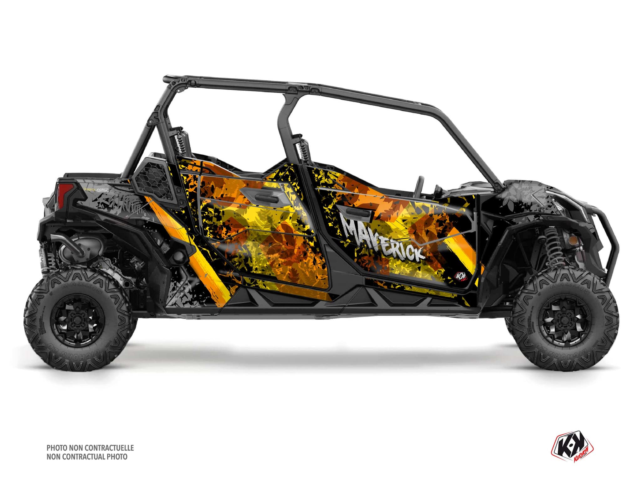 kit graphique ssv can-am maverick trail max leaf jaune