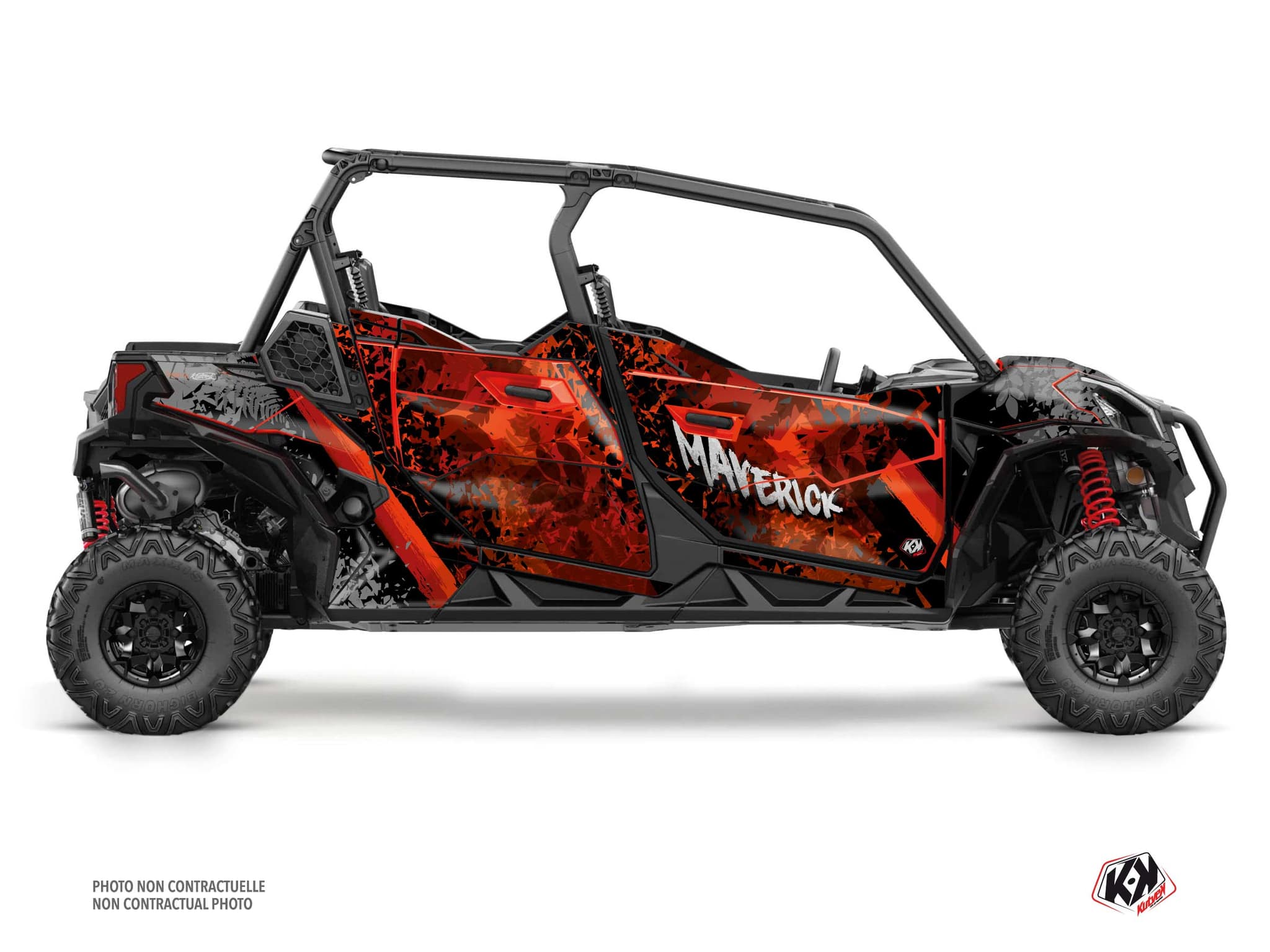 Kit Graphique ssv can-am maverick trail max leaf rouge