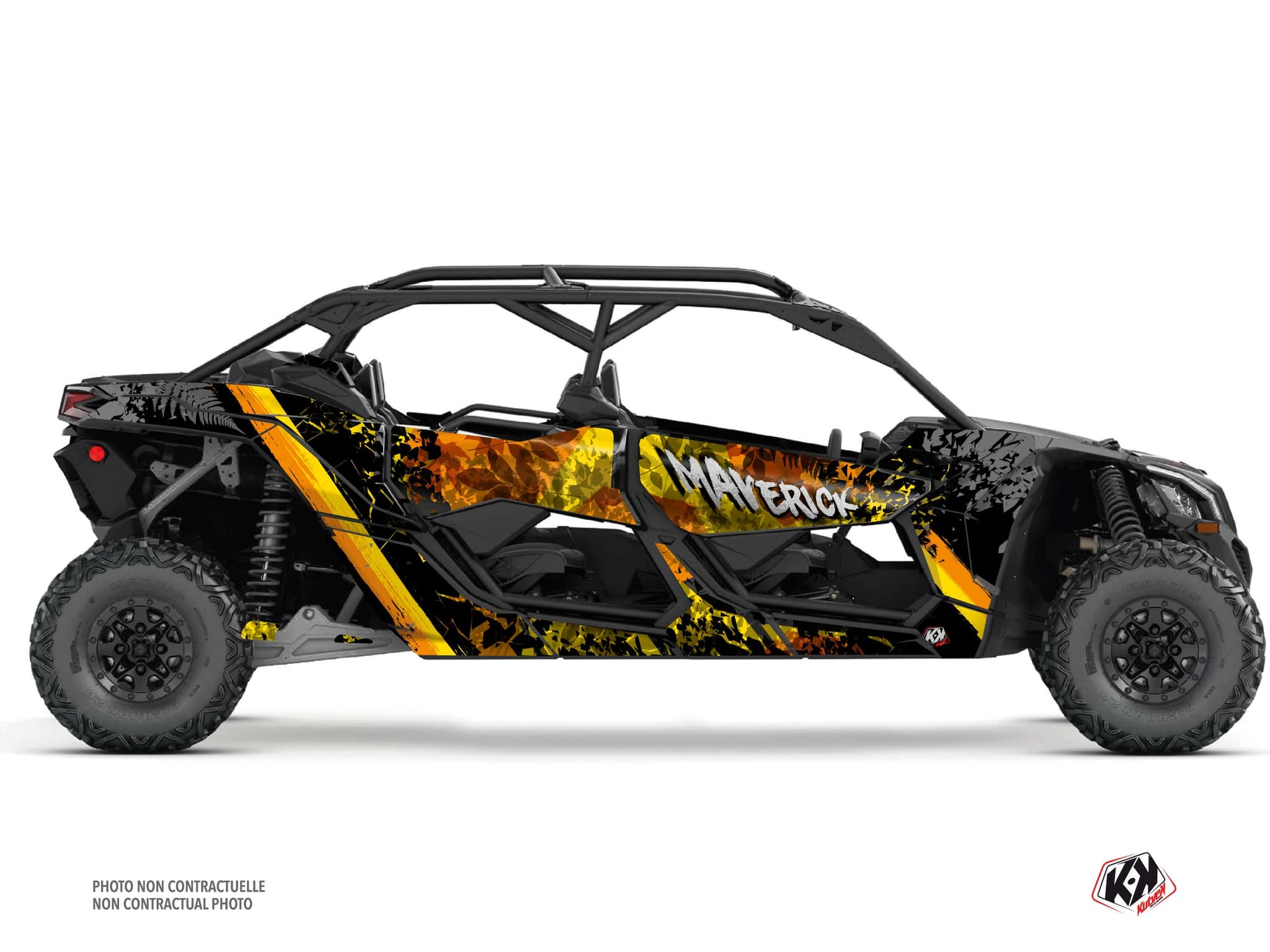 Kit Graphique ssv can-am maverick x3 max leaf jaune