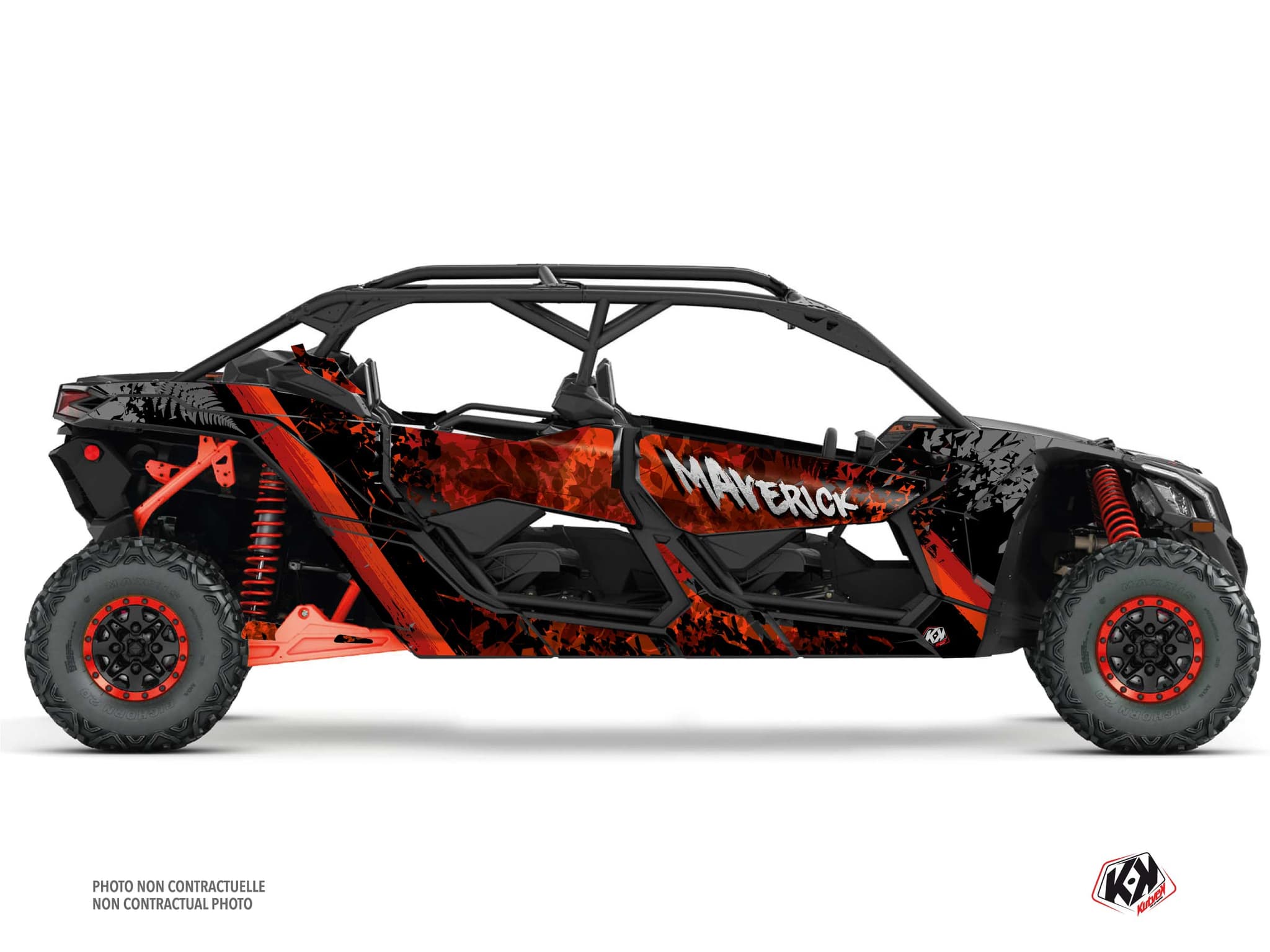 Kit Graphique ssv can-am maverick x3 max leaf rouge