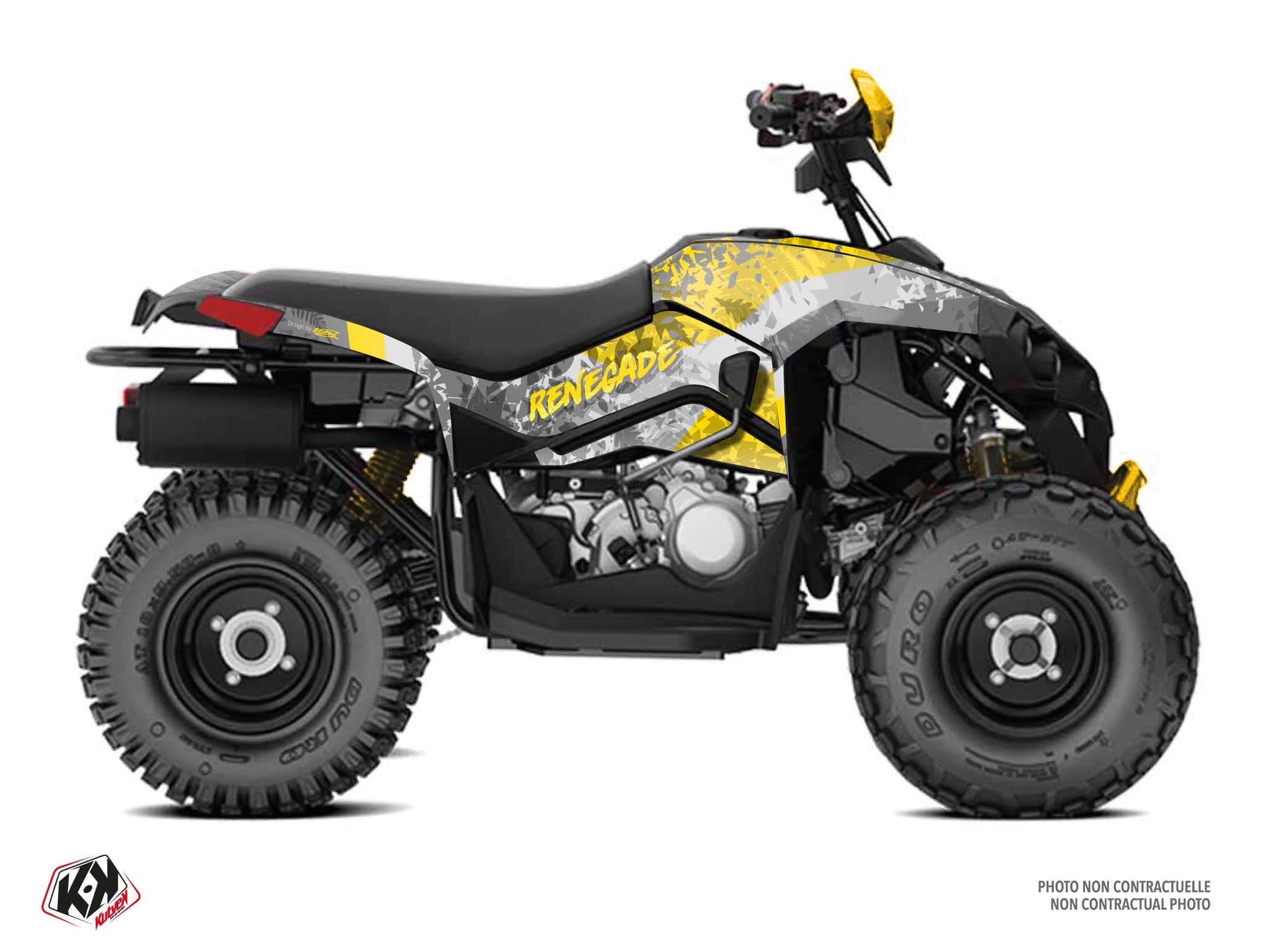 Kit graphique Quad CAN-AM RENEGADE 110 LEAF Gris-Jaune
