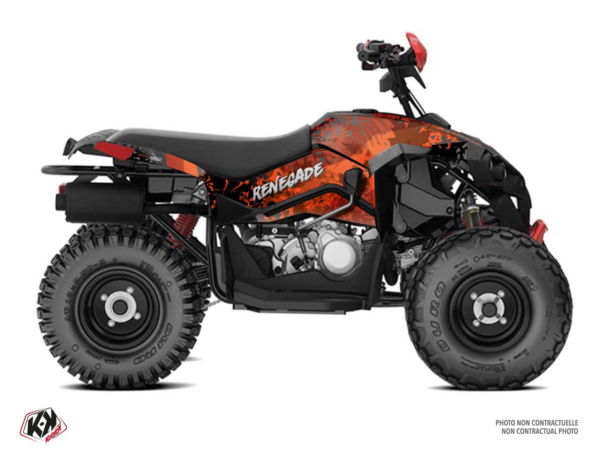 atv can-am renegade 110 leaf red graphic kit