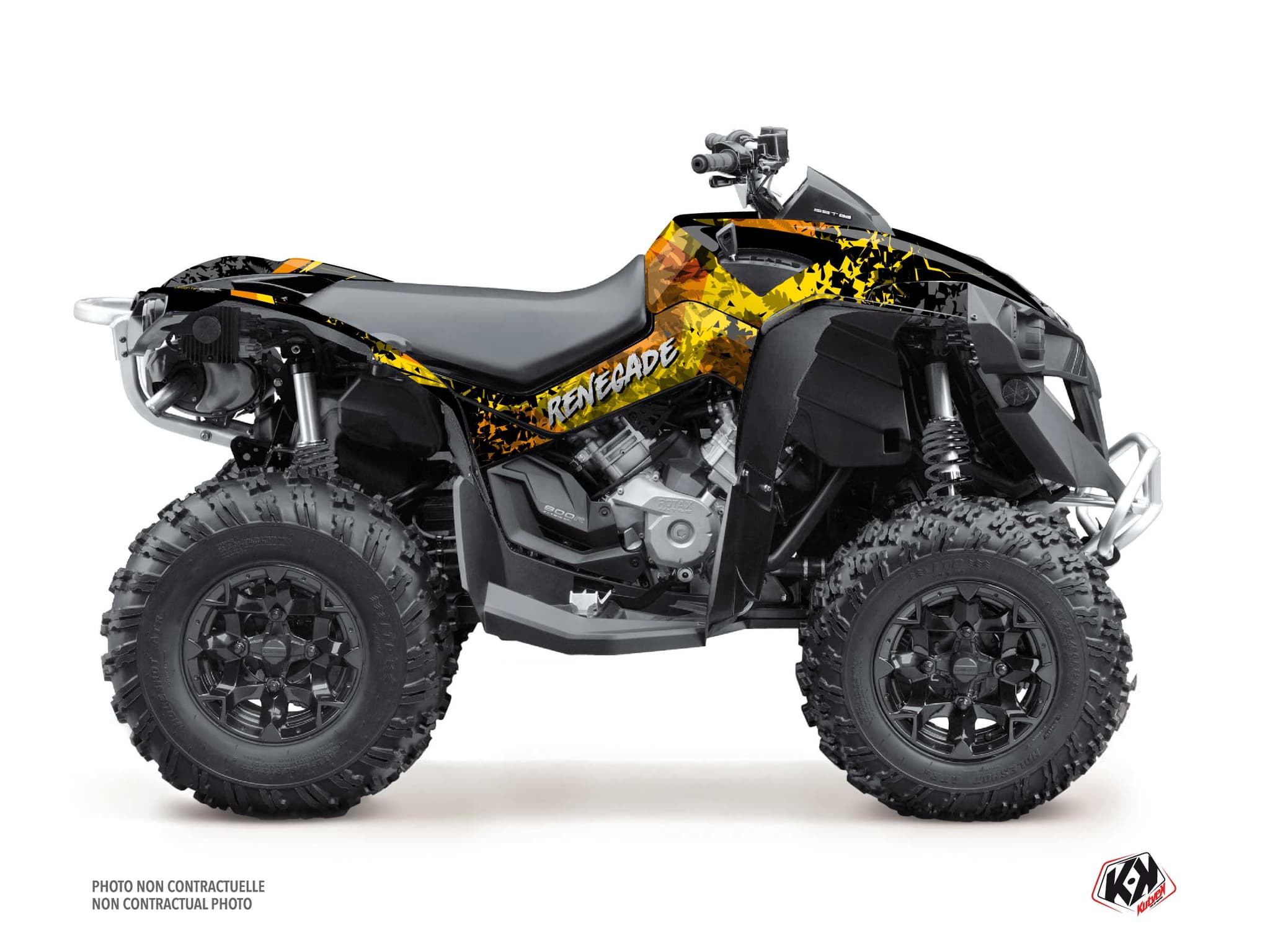 atv can-am renegade leaf yellow graphic kit