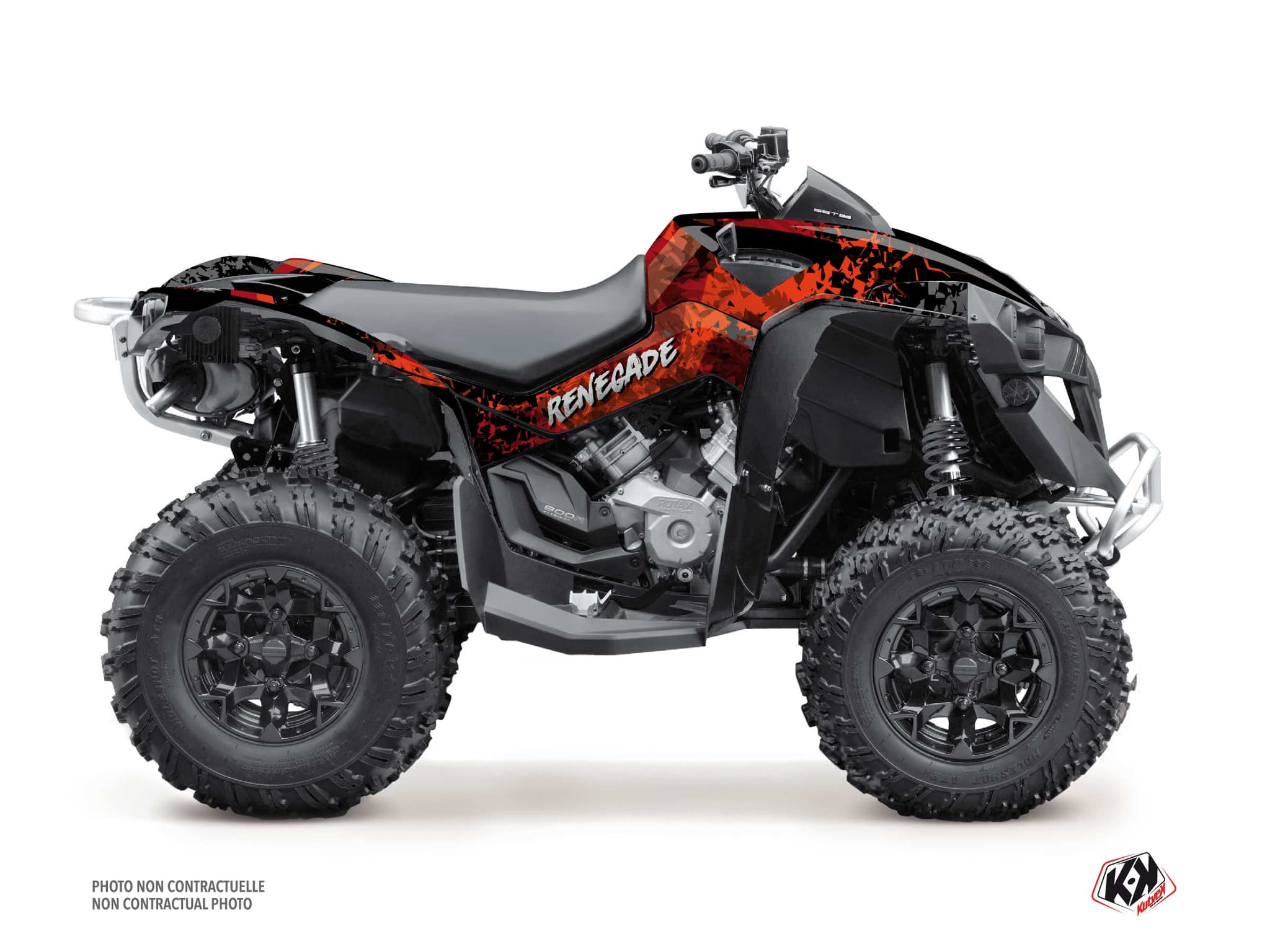 atv can-am renegade leaf red graphic kit