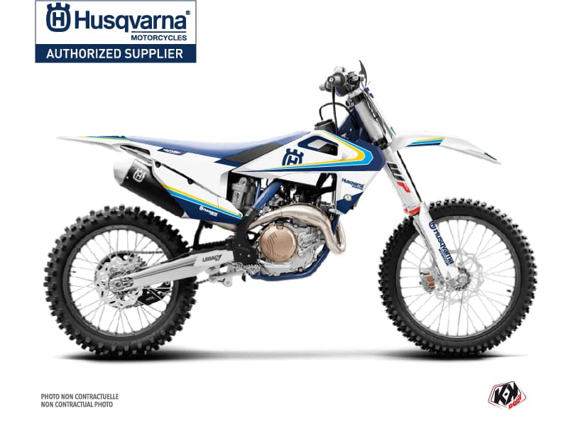 kit graphique motocross husqvarna fc 450 legacy bleu-jaune