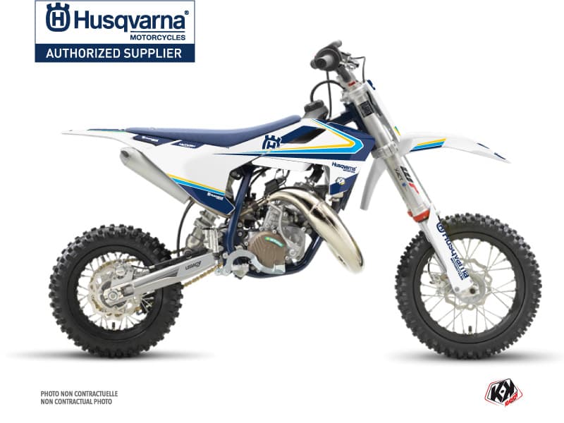 kit graphique motocross husqvarna tc 50 legacy bleu-jaune