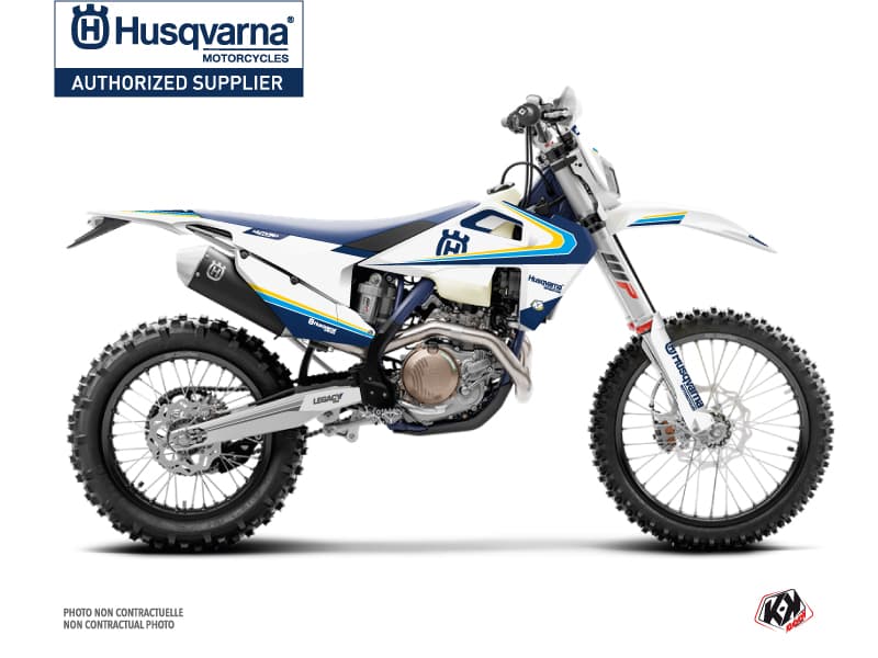 kit graphique motocross husqvarna te 150 legacy bleu-jaune